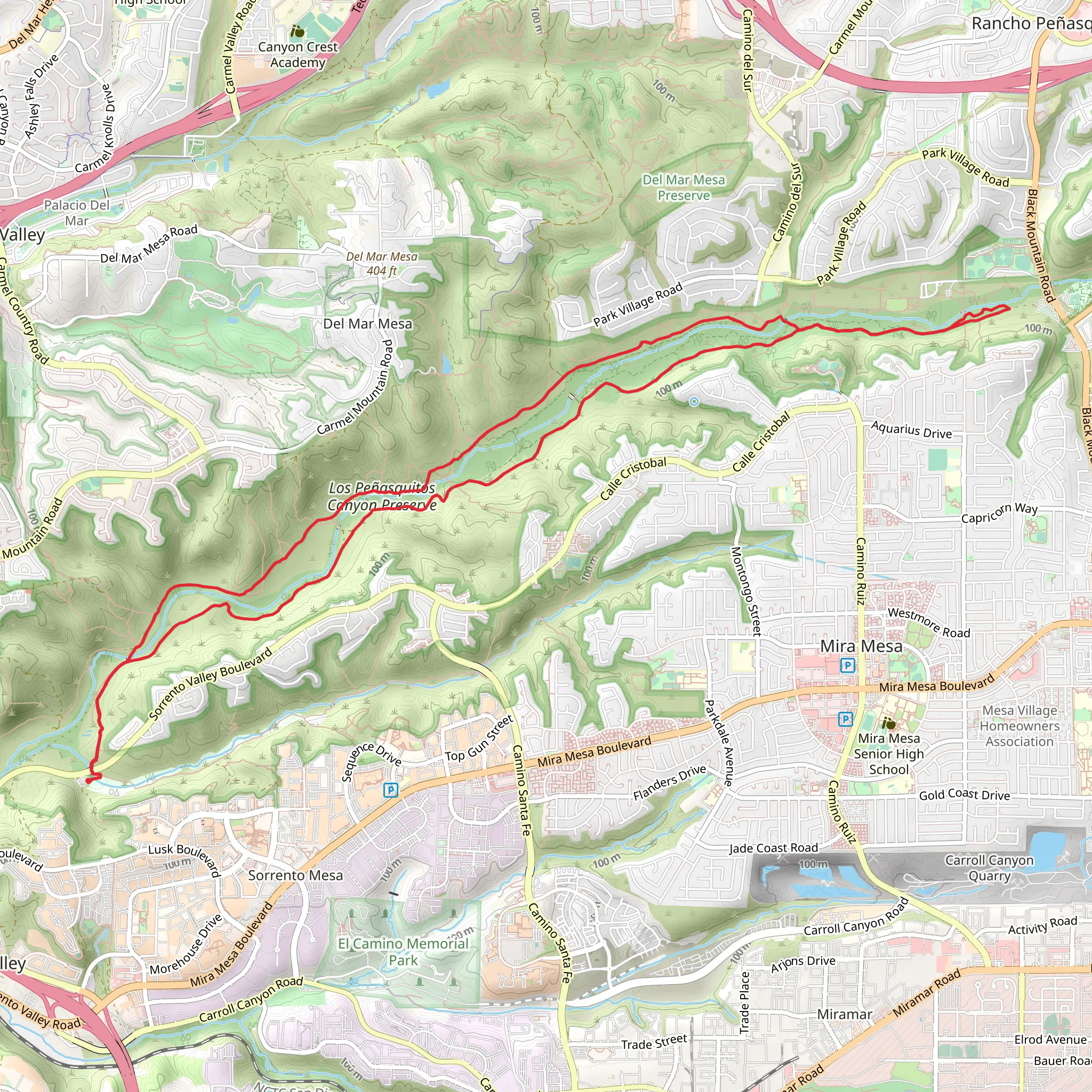 South Main and North Main Loop Trail mobile static map