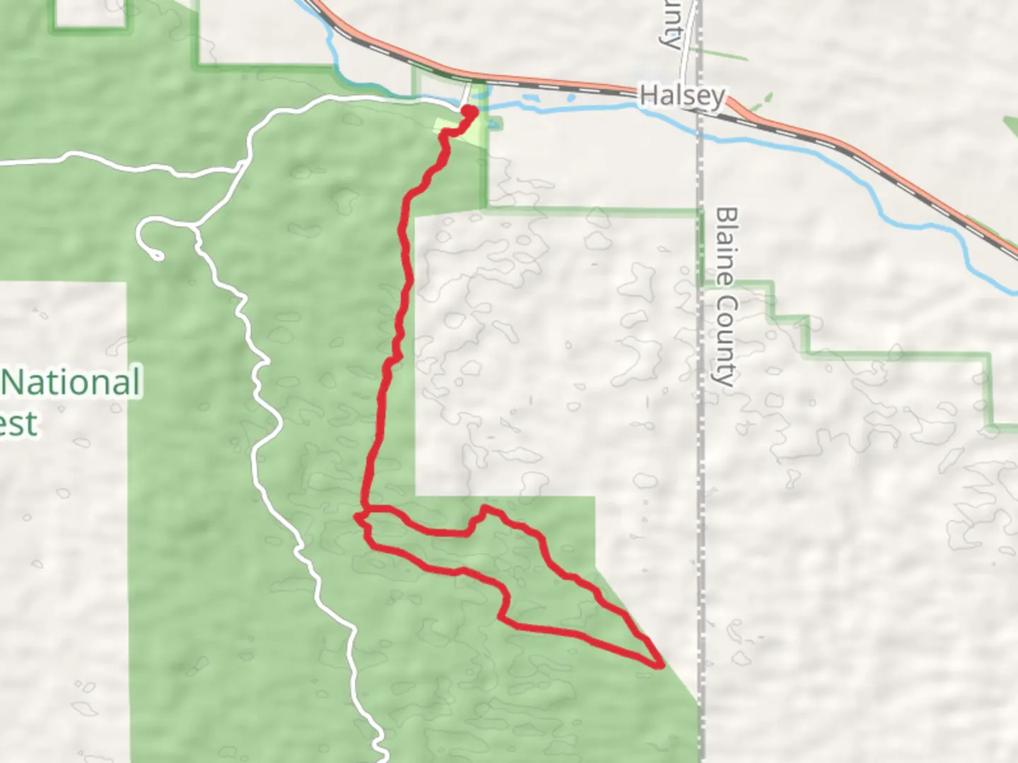 An image depicting the trail Poison Ivy Loop Trail and its surrounding area.