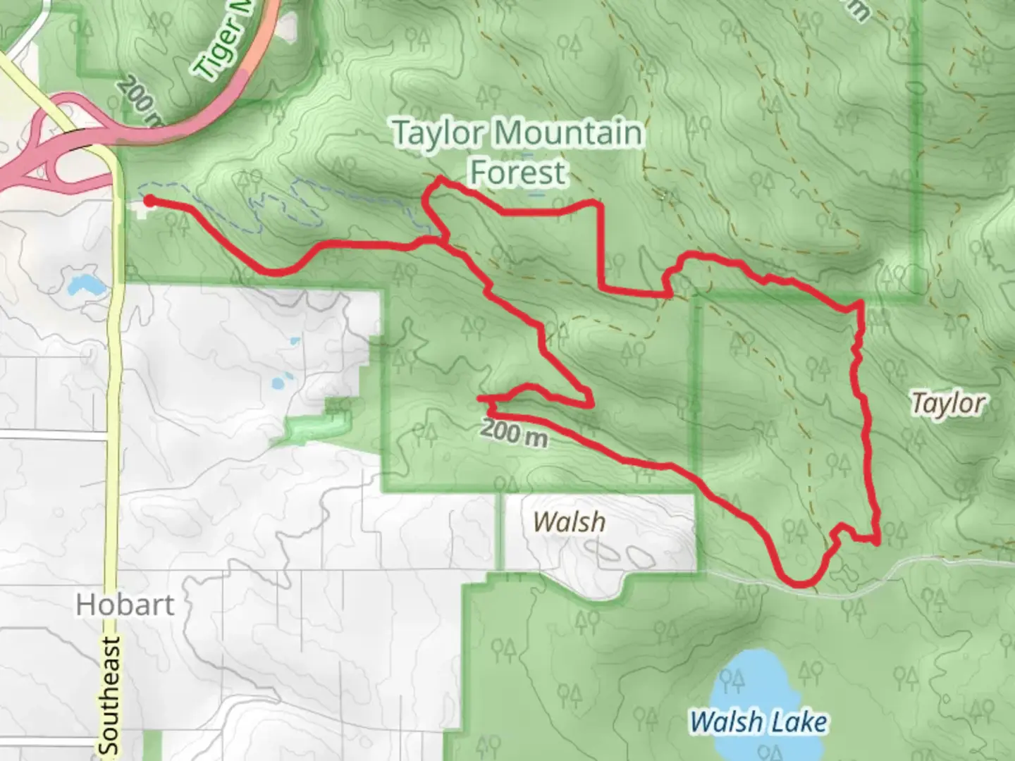 An image depicting the trail Southeast 188th Street, Elk Range and Carey Creek Loop Trail and its surrounding area.