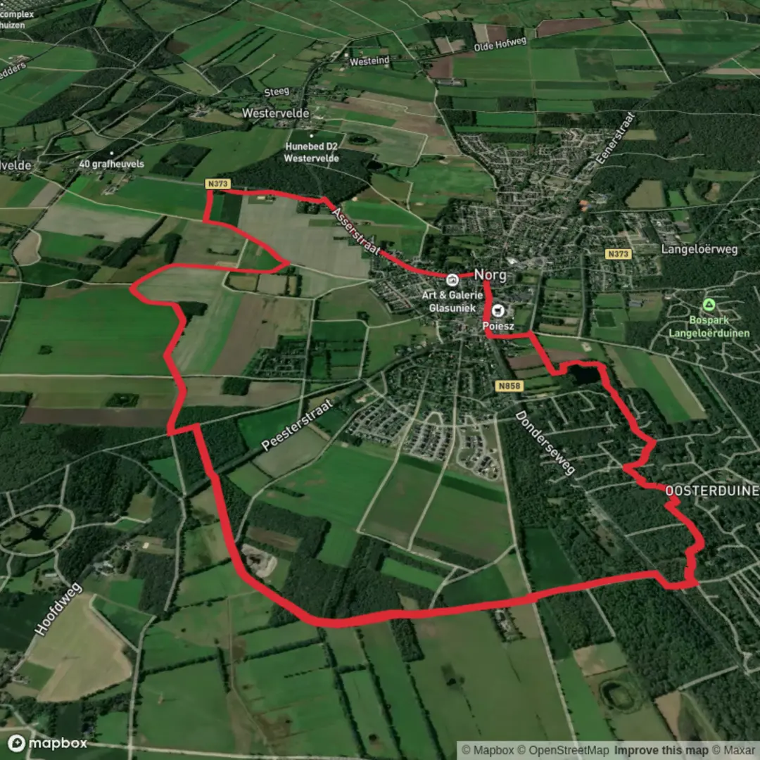 An image depicting the trail Schipmeer and Mandeveld Loop and its surrounding area.
