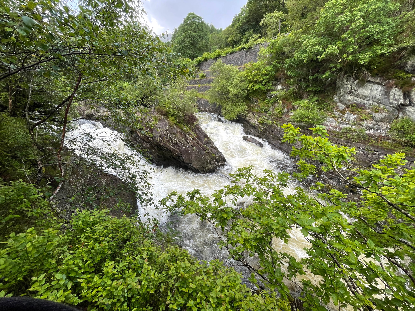 An image depicting the trail Falls of Leny and its surrounding area.