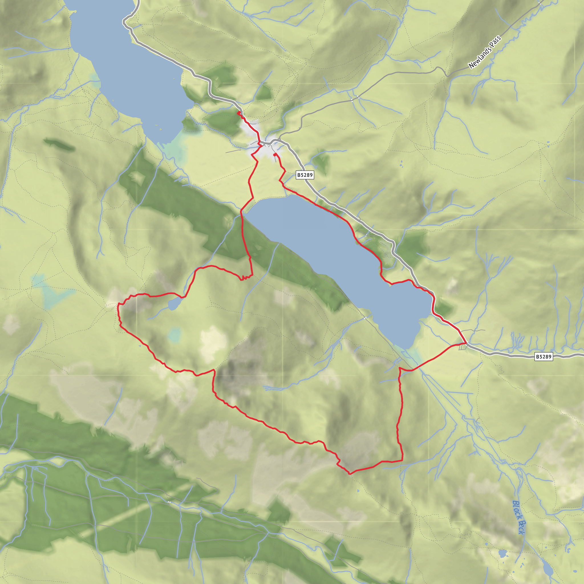 Buttermere top Loop mobile static map