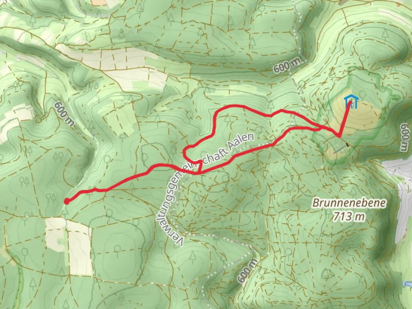An image depicting the trail Berghäuleweg and Sallenhauringweg Loop and its surrounding area.