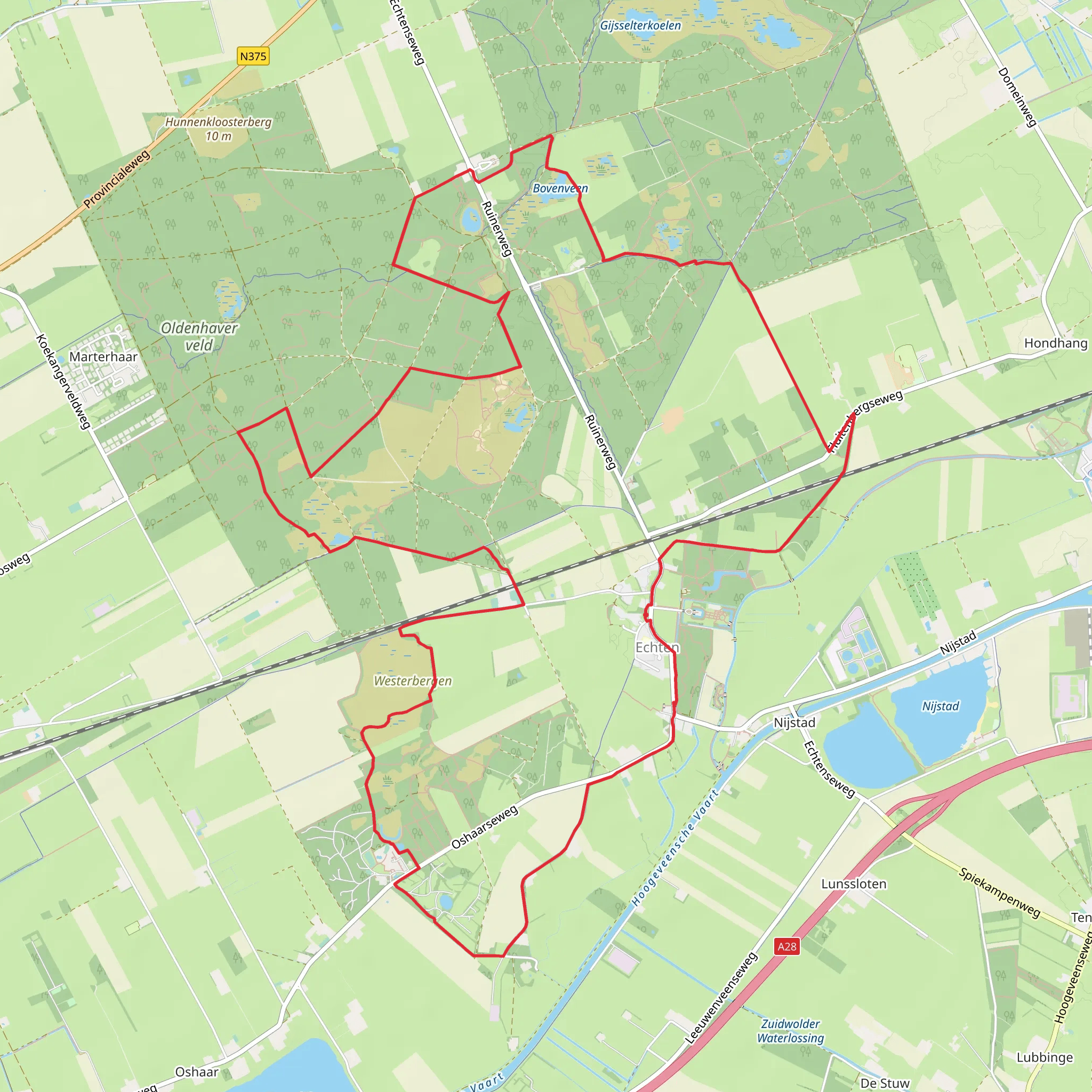 Commissaris Cramerpad and Boswachterij Ruinen Loop mobile static map