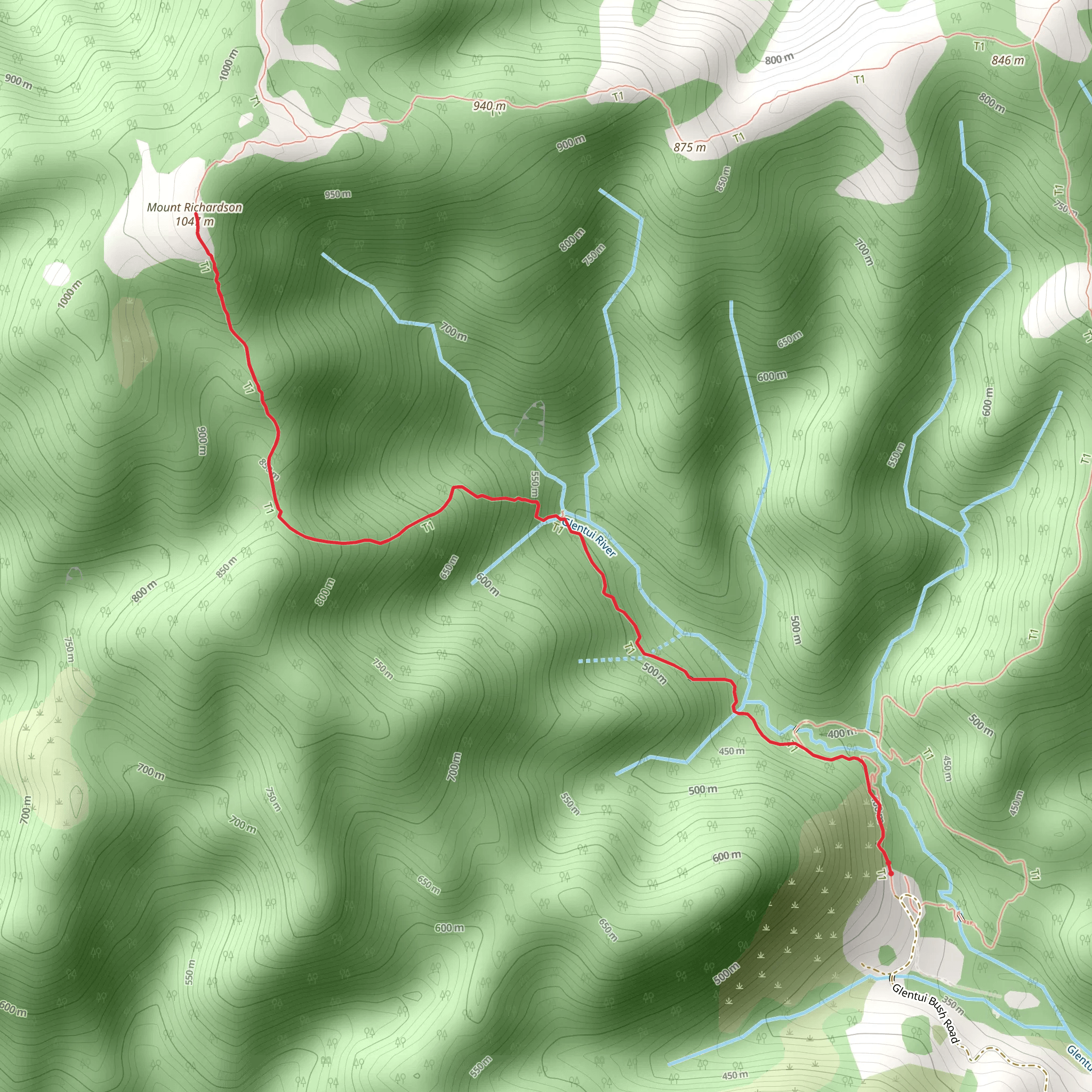 Mt Richardson Track mobile static map