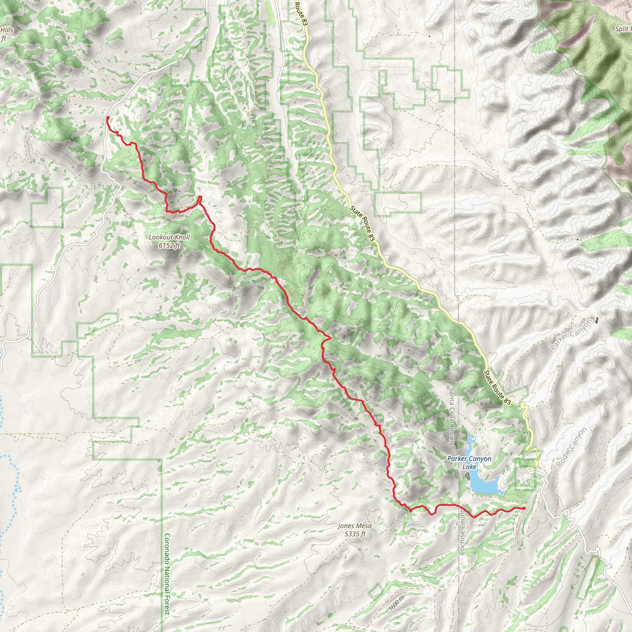 Arizona Trail - Passage 3 - Canelo Hills East Trail mobile static map