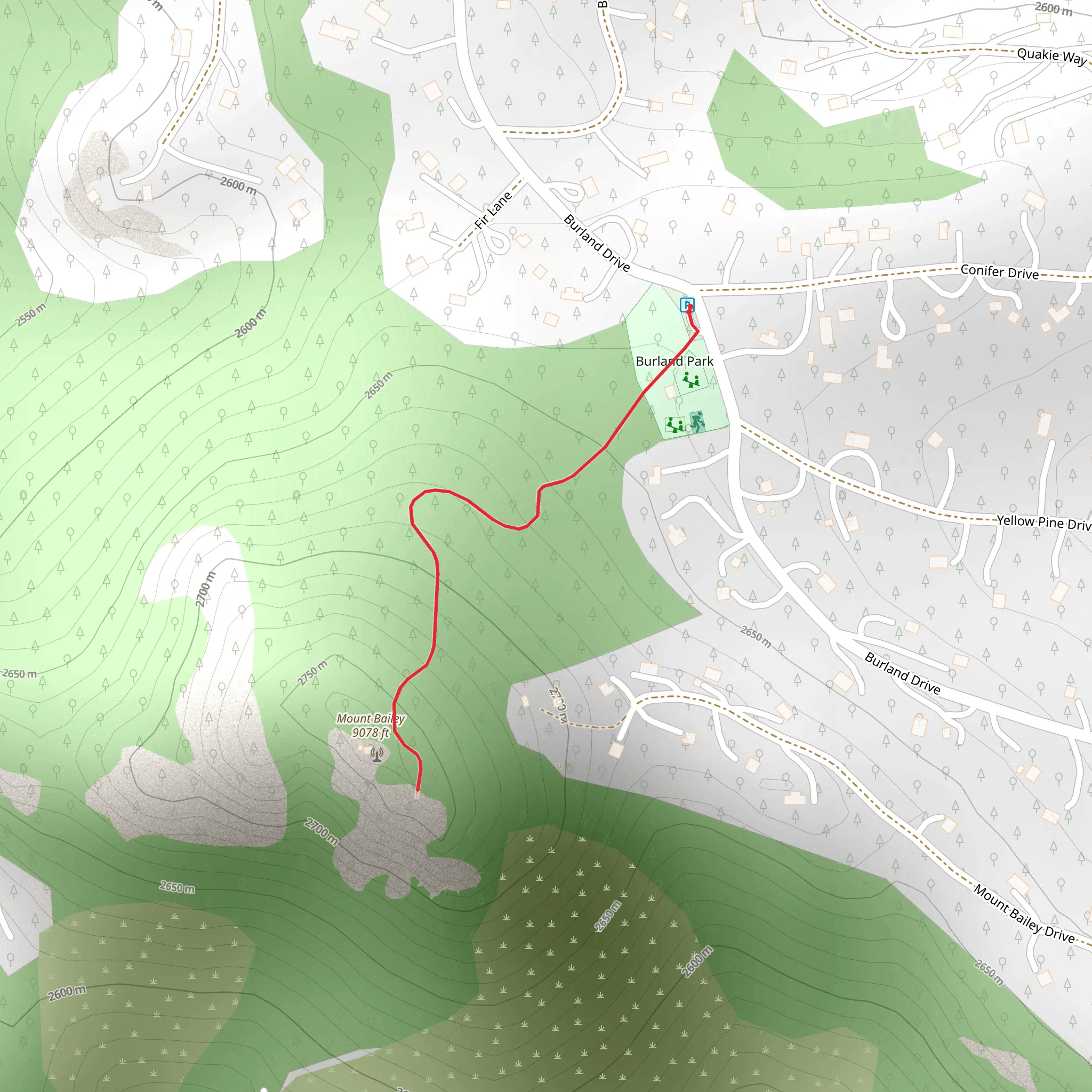 Mount Bailey mobile static map