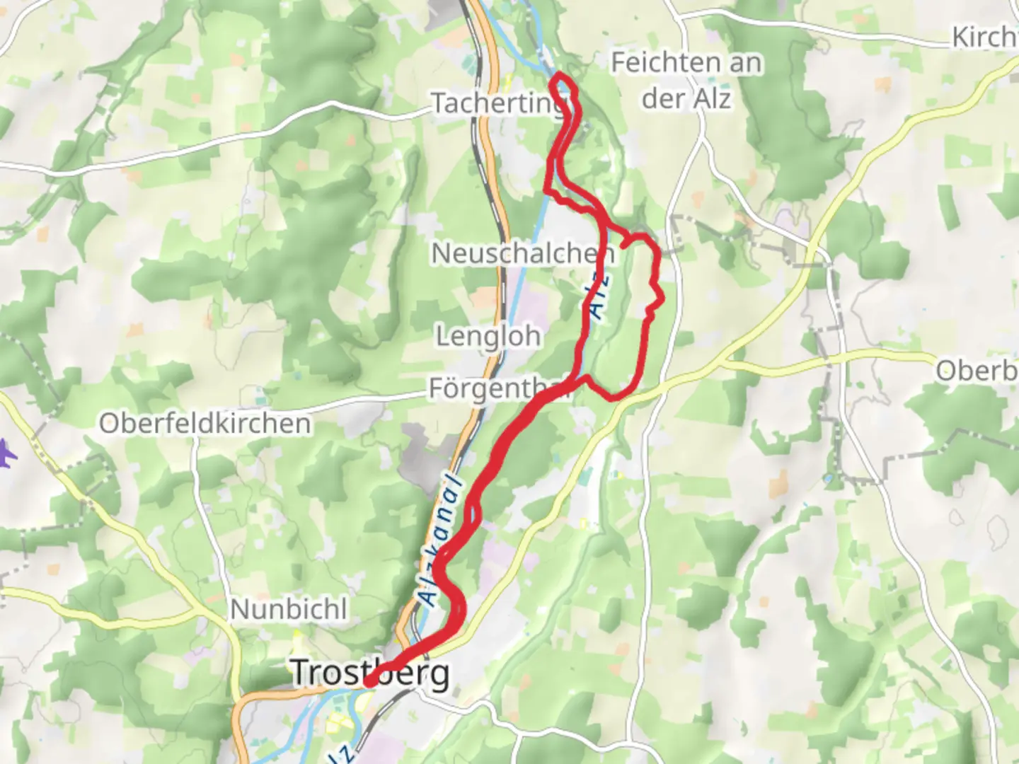 Trostberg to Tacherting Loop via Alz | Traunstein | Germany