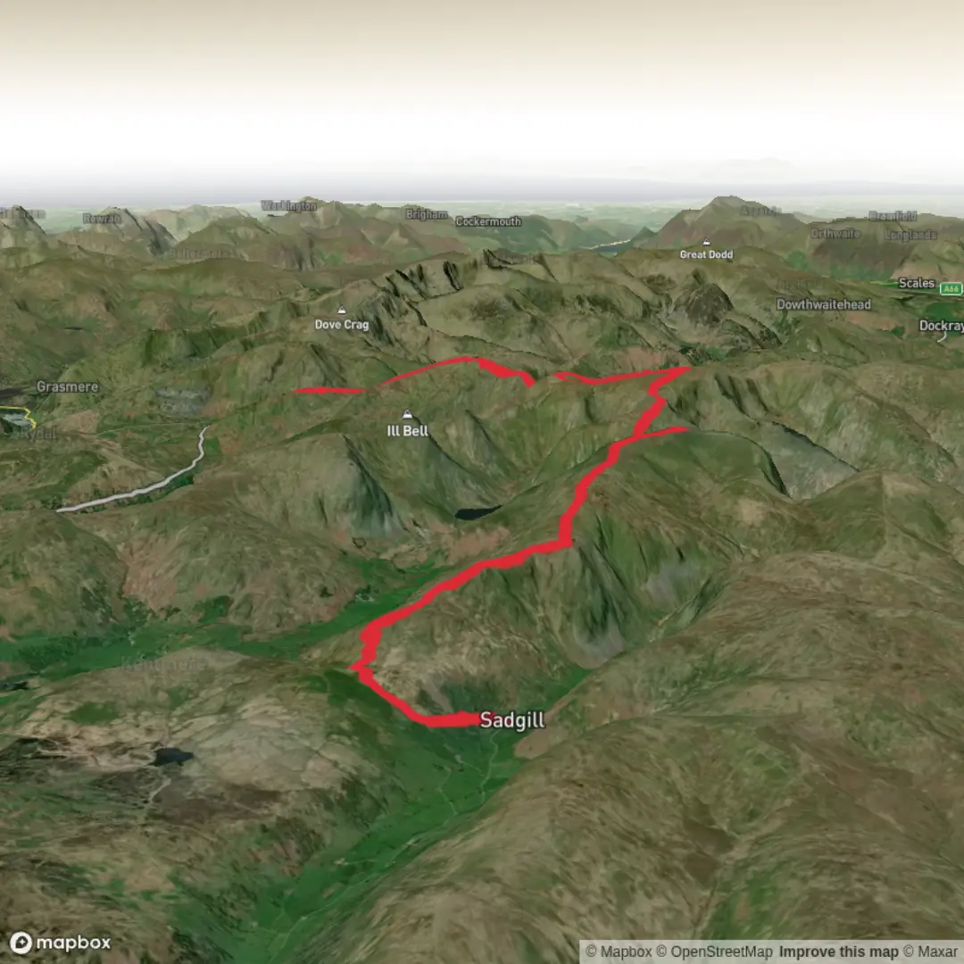 An image depicting the trail SadGilltoKirkstonePass and its surrounding area.