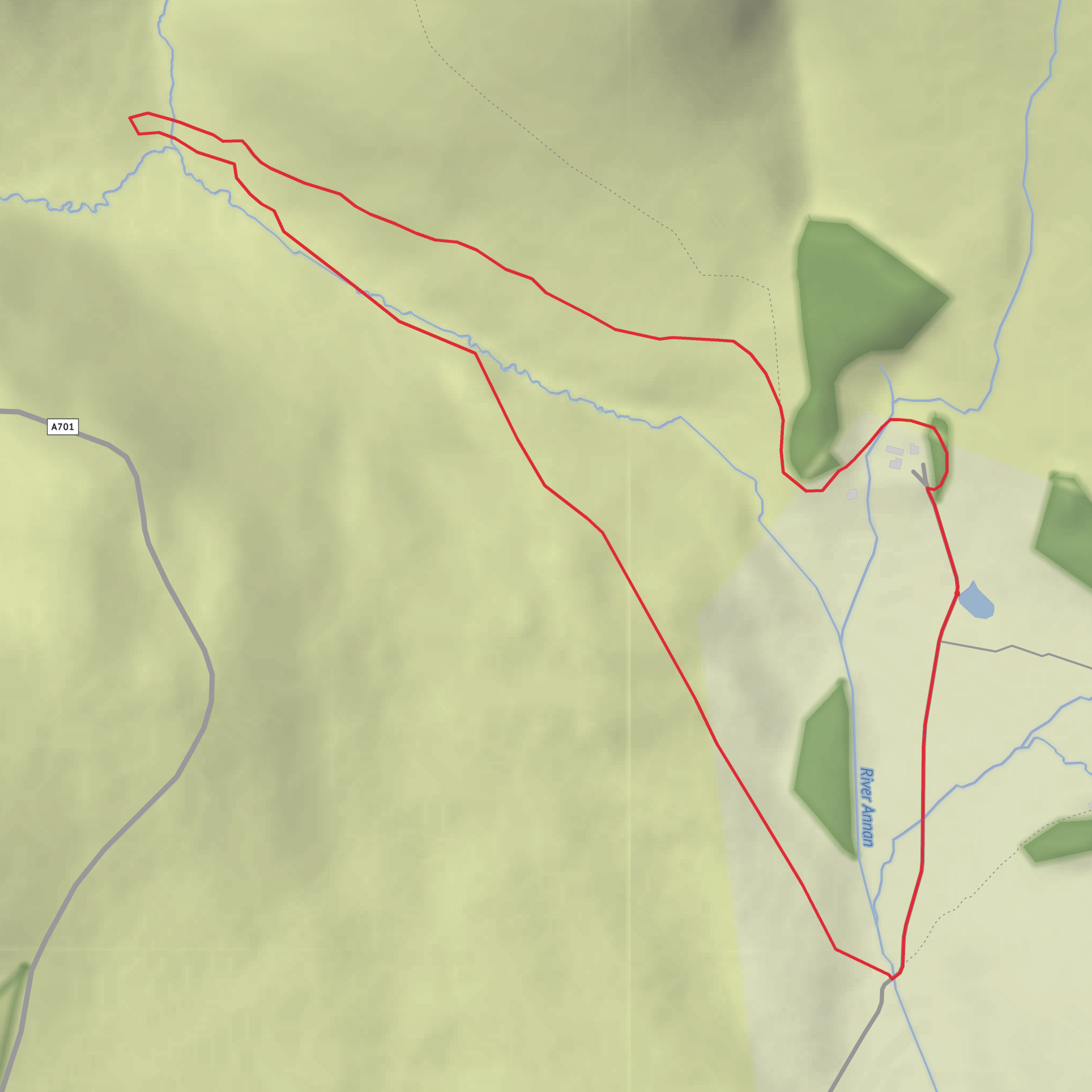 Devil's Beef Tub and Coreknowe Plantation Loop mobile static map