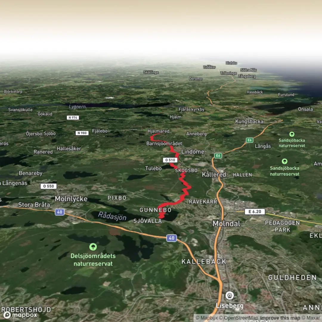 An image depicting the trail Stensjon, Horsikan, Tulebosjon and Sodra Barnsjon and its surrounding area.