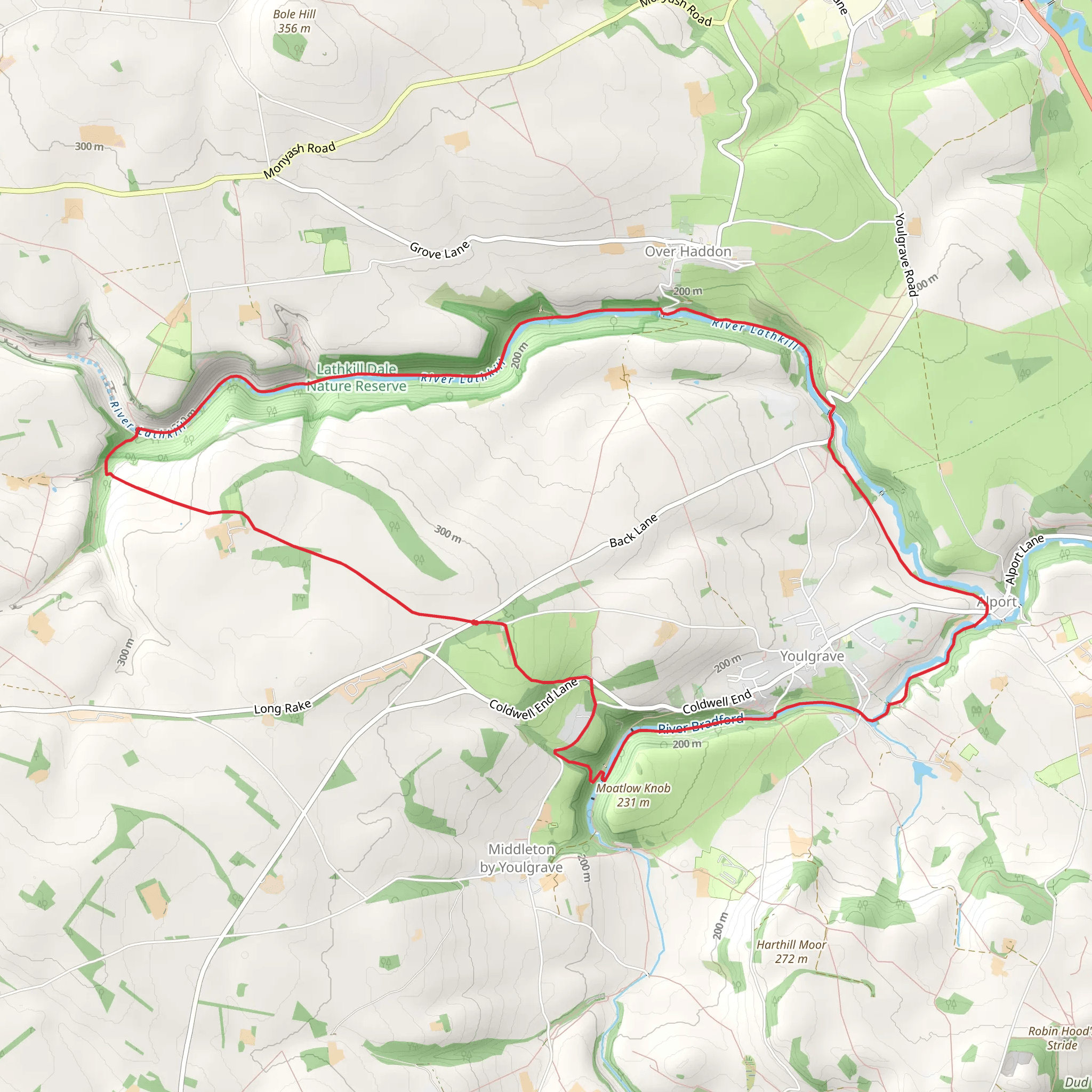 Lathkill Dale and Bradford Dale - Long Route mobile static map