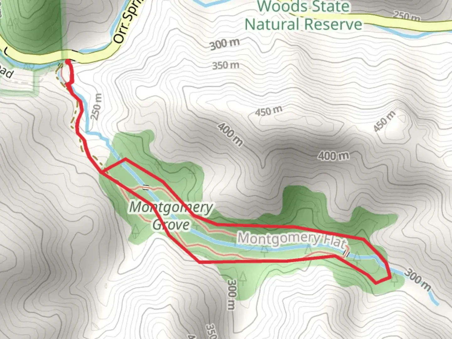 An image depicting the trail Montgomery Loop Trail and its surrounding area.