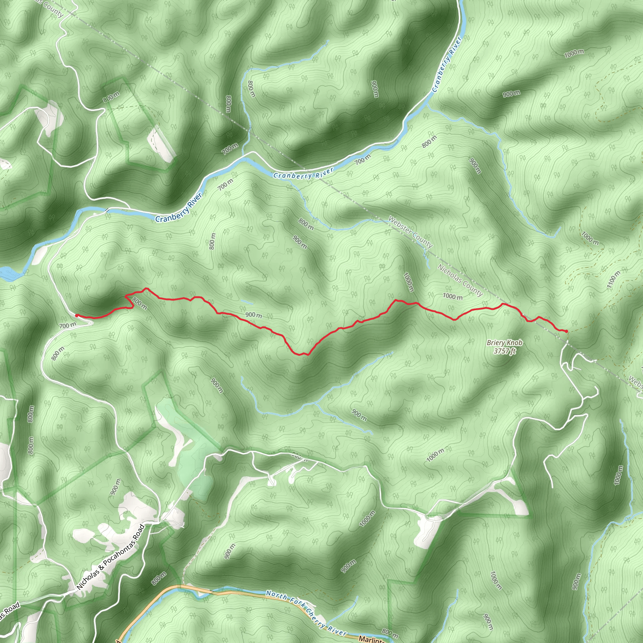 Barrenshe Trail mobile static map