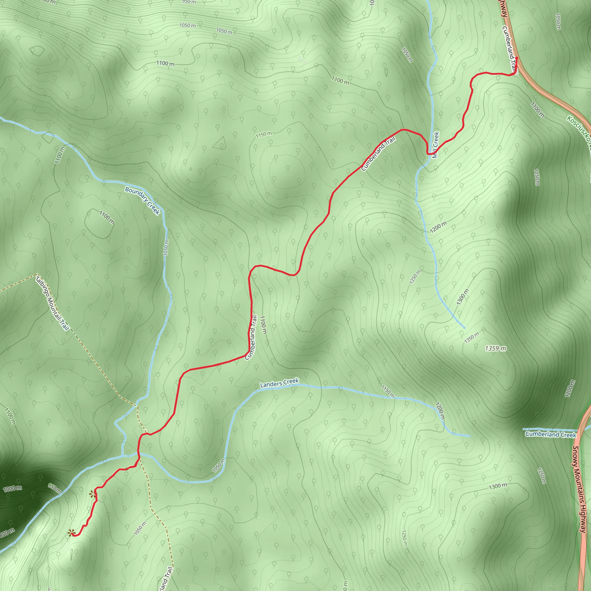 Landers Falls Lookout Walk mobile static map