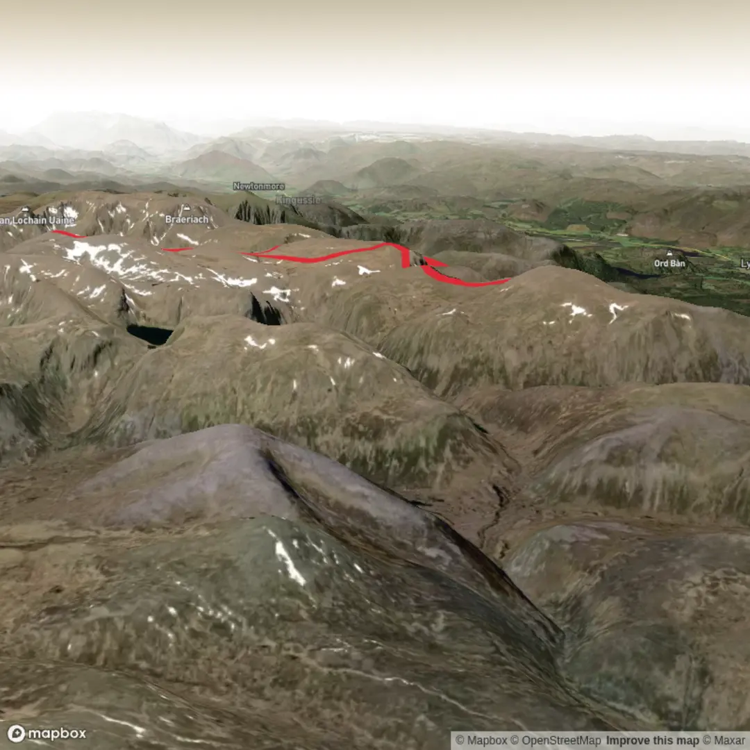 An image depicting the trail Ben Macdui & Cairn Lochan from the Ski Centre and its surrounding area.