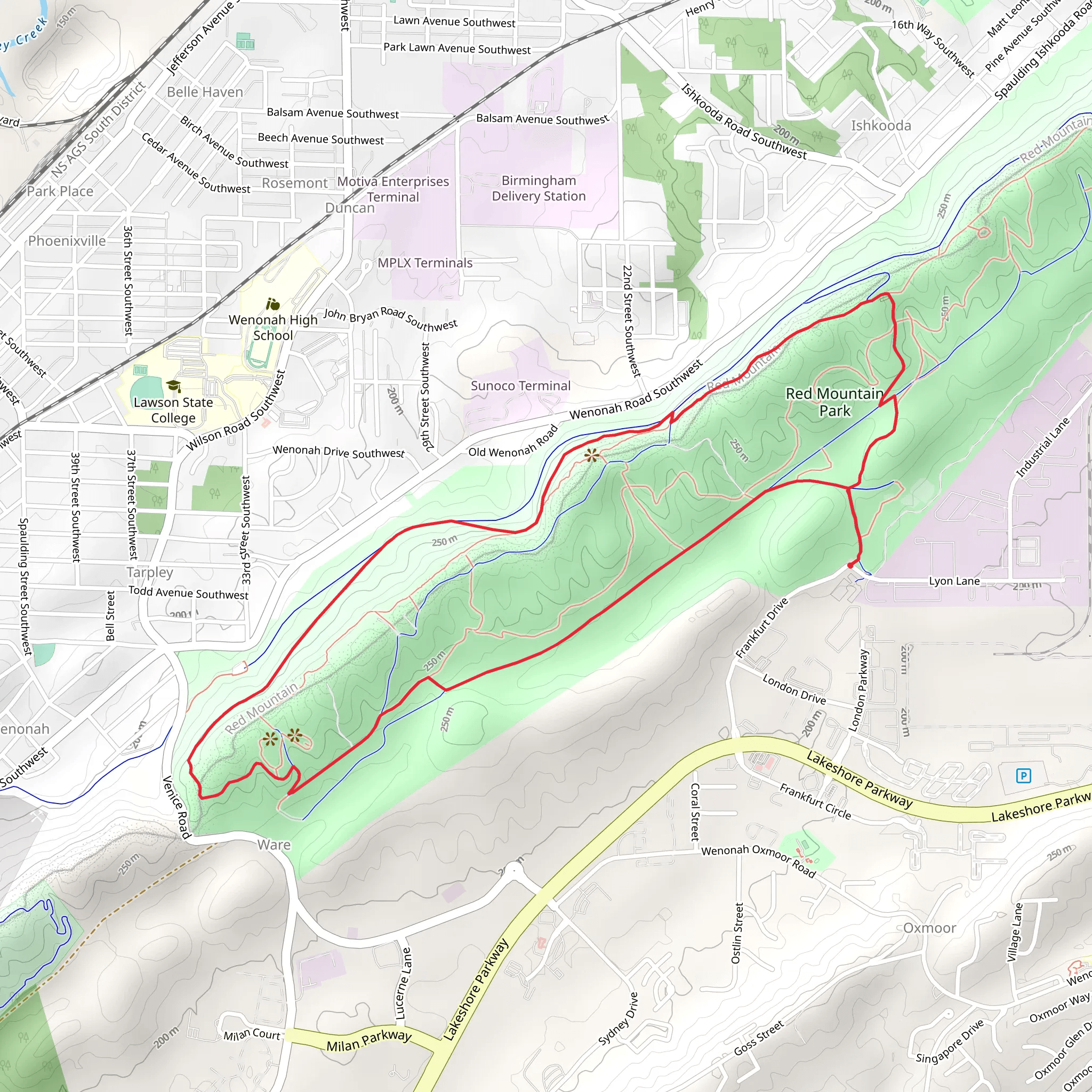 Red Montain Park Loop mobile static map