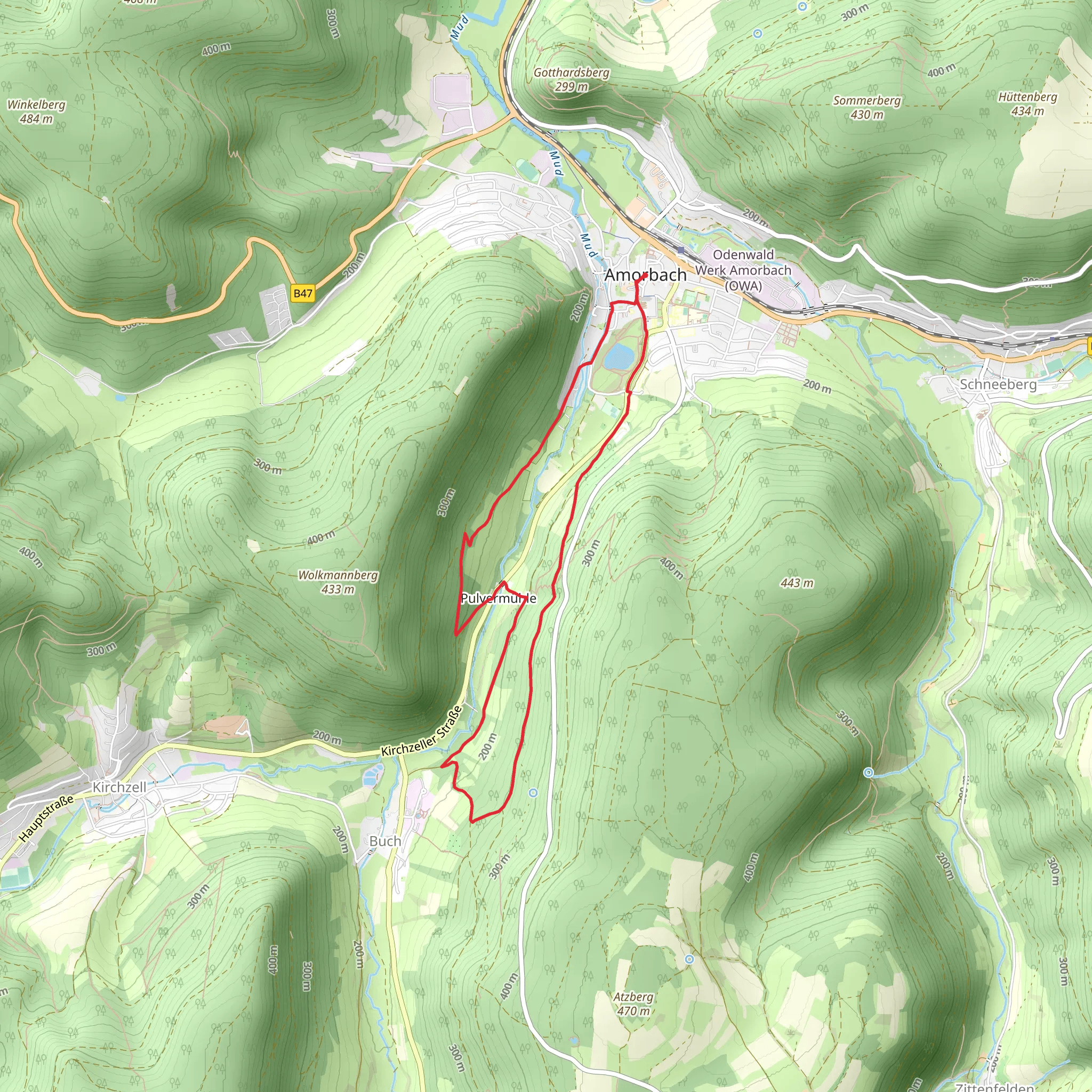 Rundwanderweg Amorbach 7 mobile static map
