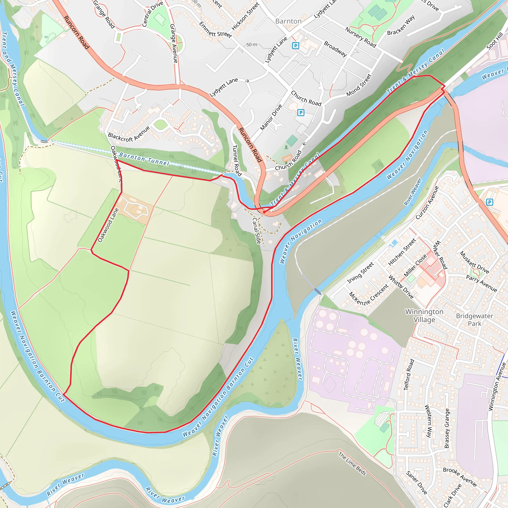 River Weaver Loop - Barnton mobile static map