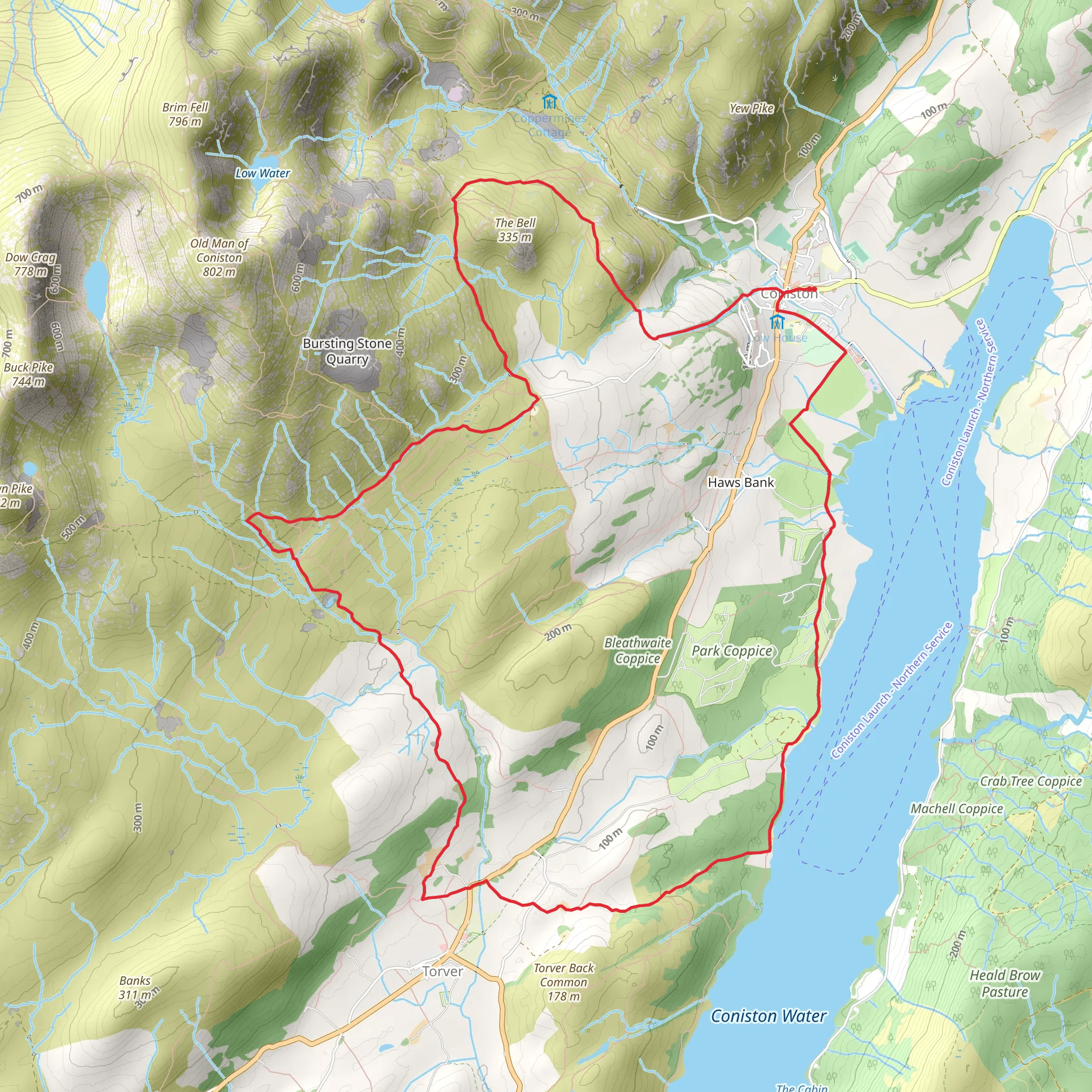 Torver Commons and Walna Scar Loop mobile static map