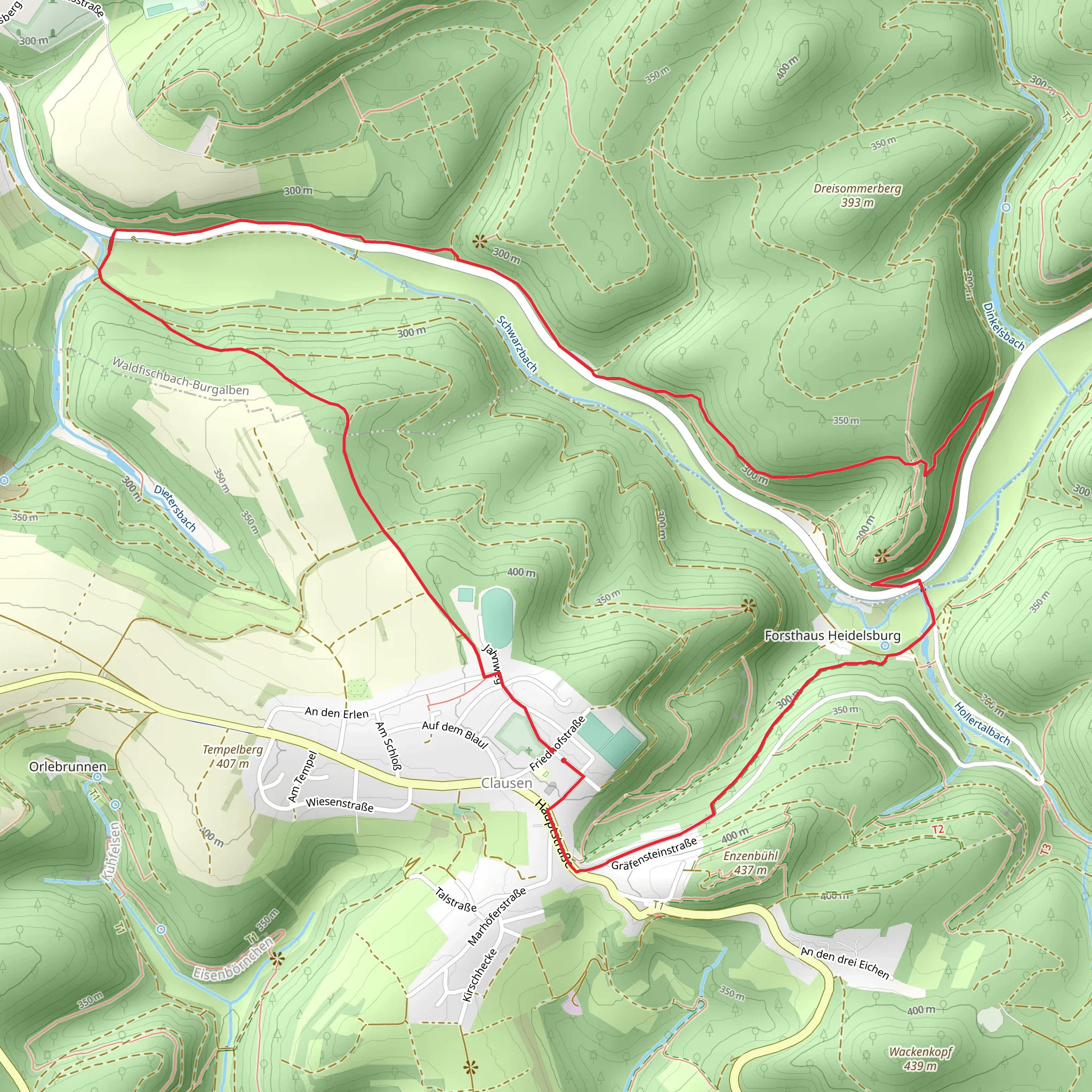 Wandern in Clausen Loop mobile static map