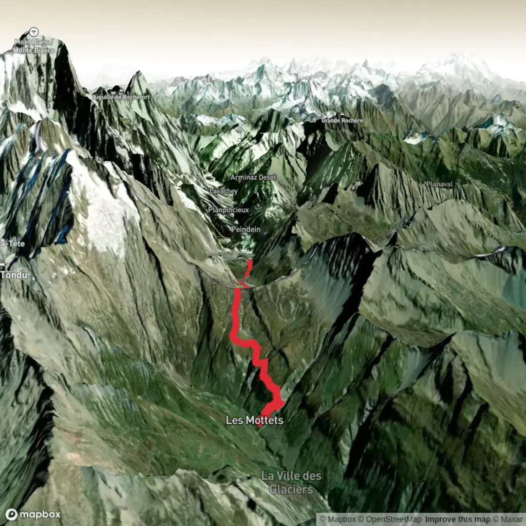 An image depicting the trail Le Chapieux - La Visaille and its surrounding area.