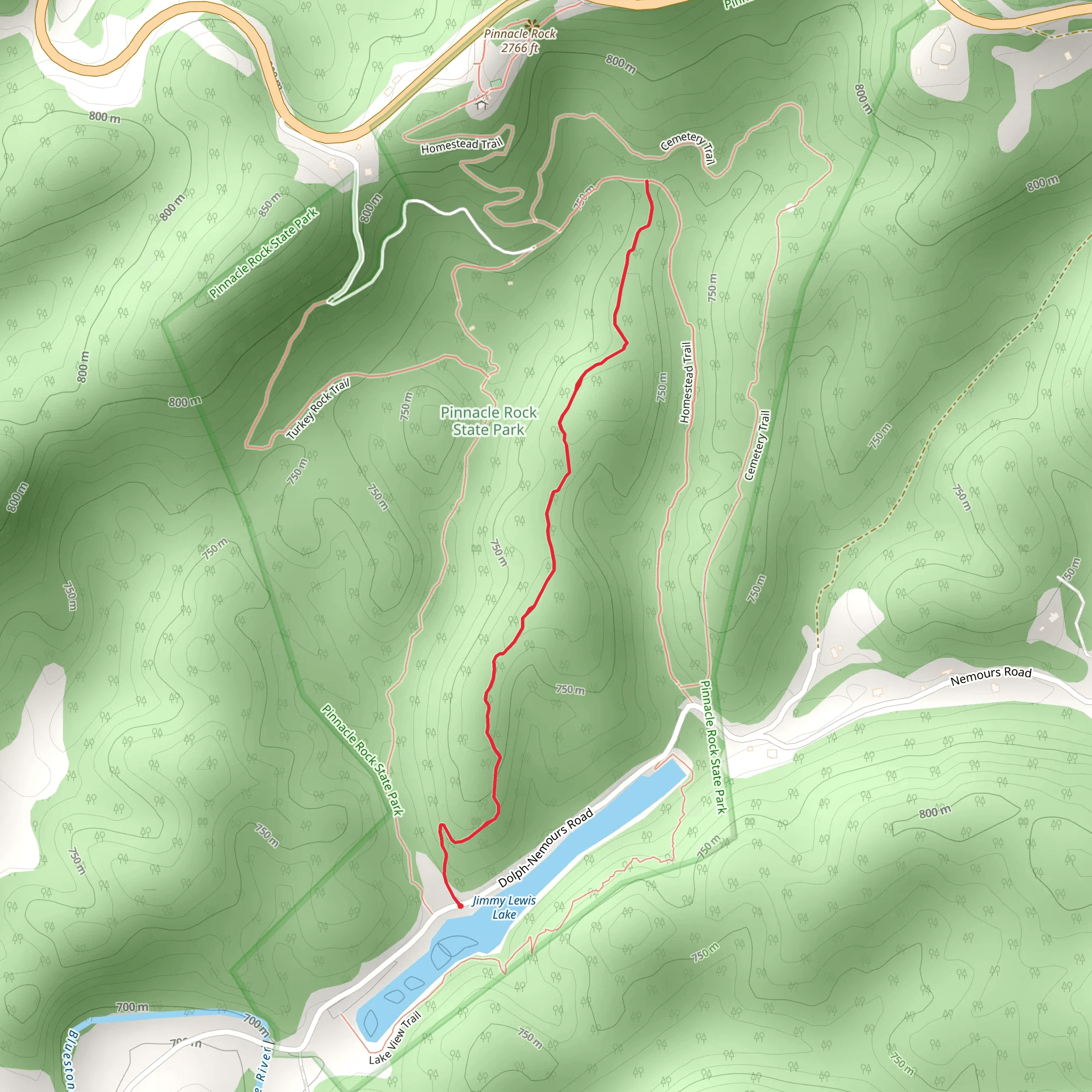 Acorn Ridge Trail mobile static map