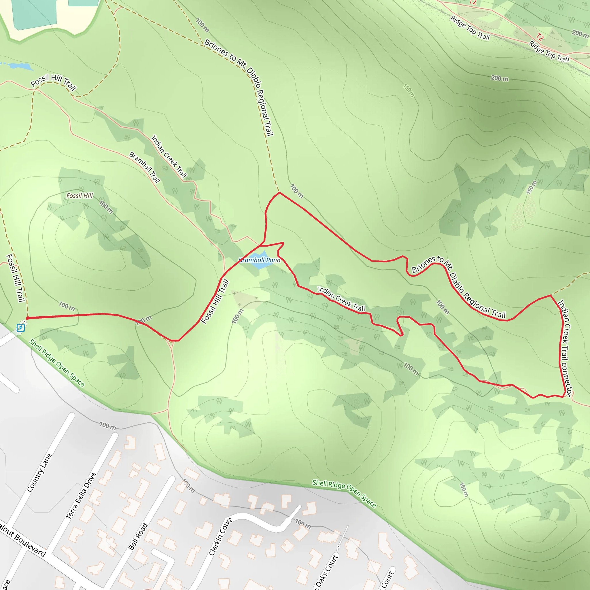 Fossil Hill, Indian Creek Trail and ADT Loop mobile static map