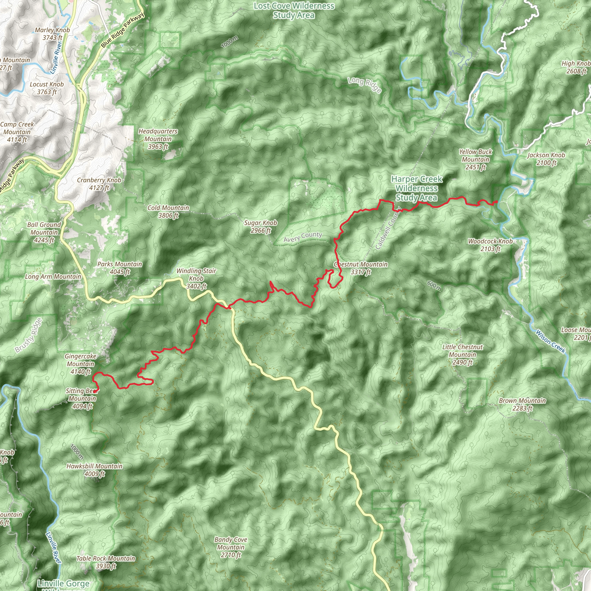 Raspberry Ridge and Greentown Trail mobile static map