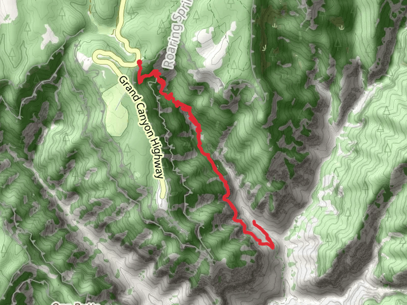 Roaring Springs Trail via North Kaibab Trail