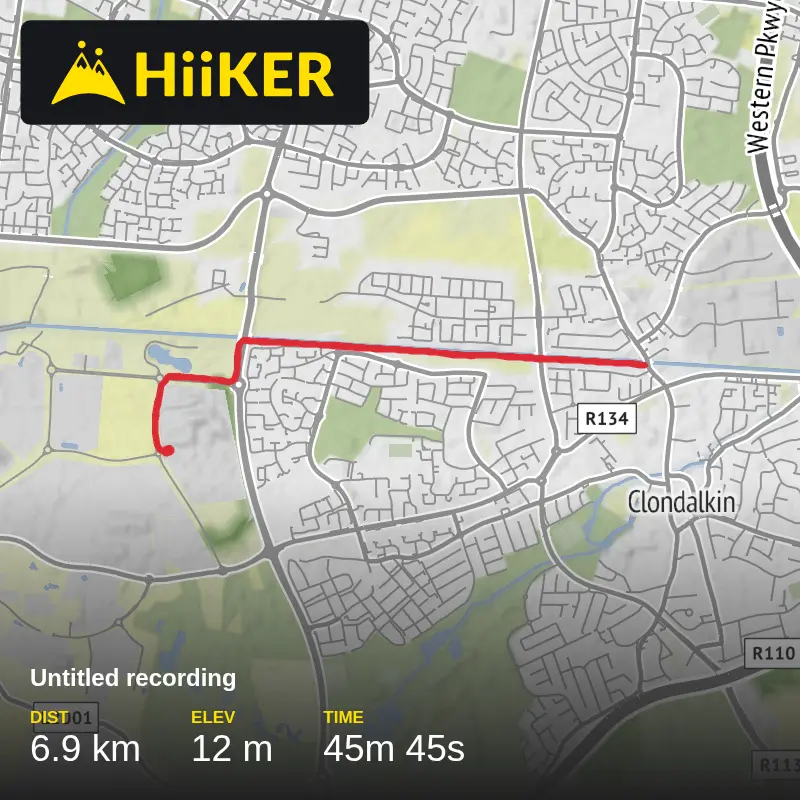 A map preview of the recording County Dublin Running.