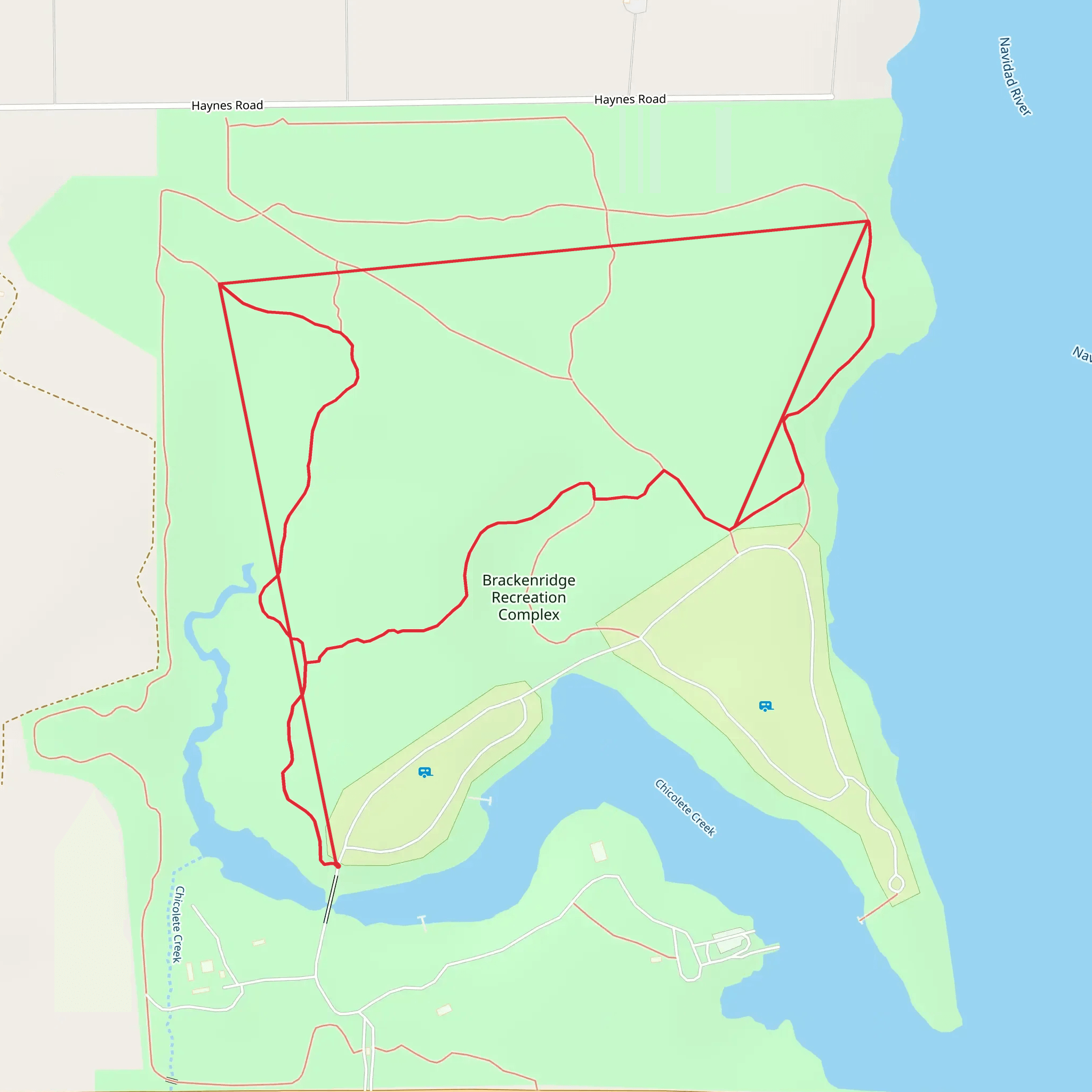 Brackenridge Recreation Complex Loop mobile static map