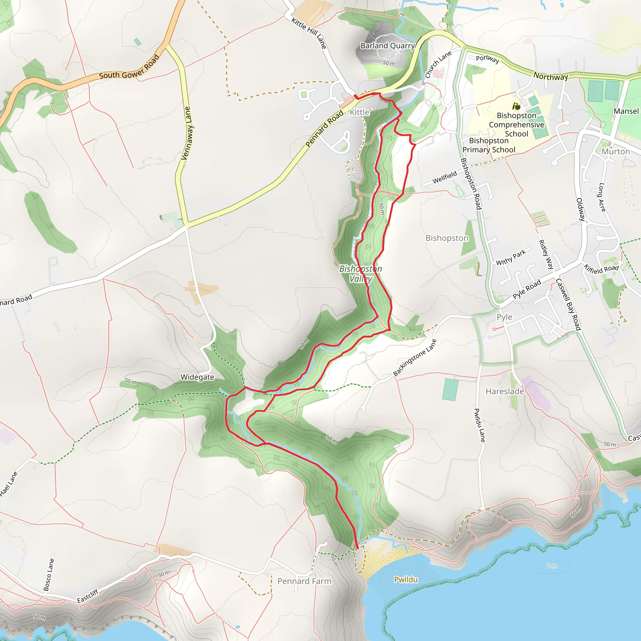 Bishopston hike mobile static map