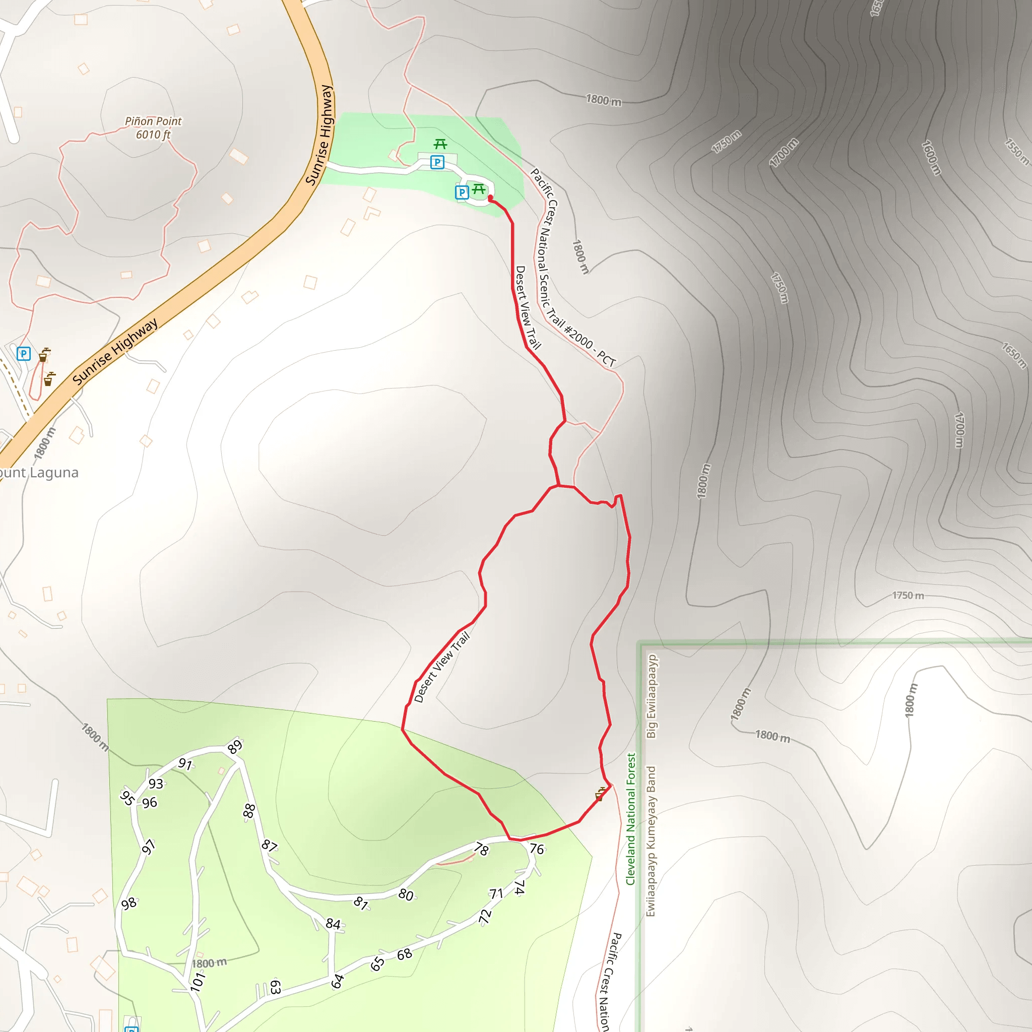 Desert View Loop Trail mobile static map
