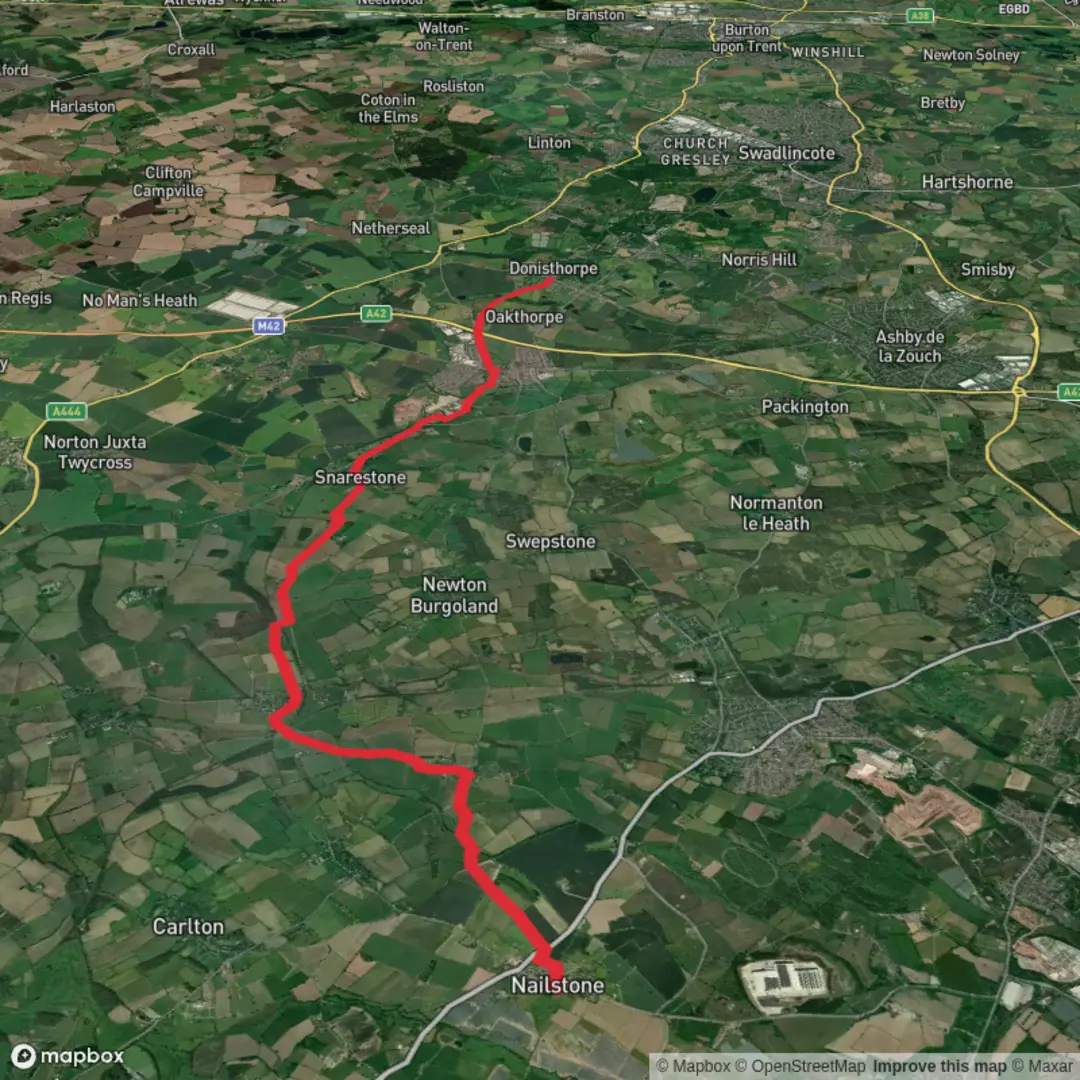 An image depicting the trail Nailstone to Donisthorpe and its surrounding area.