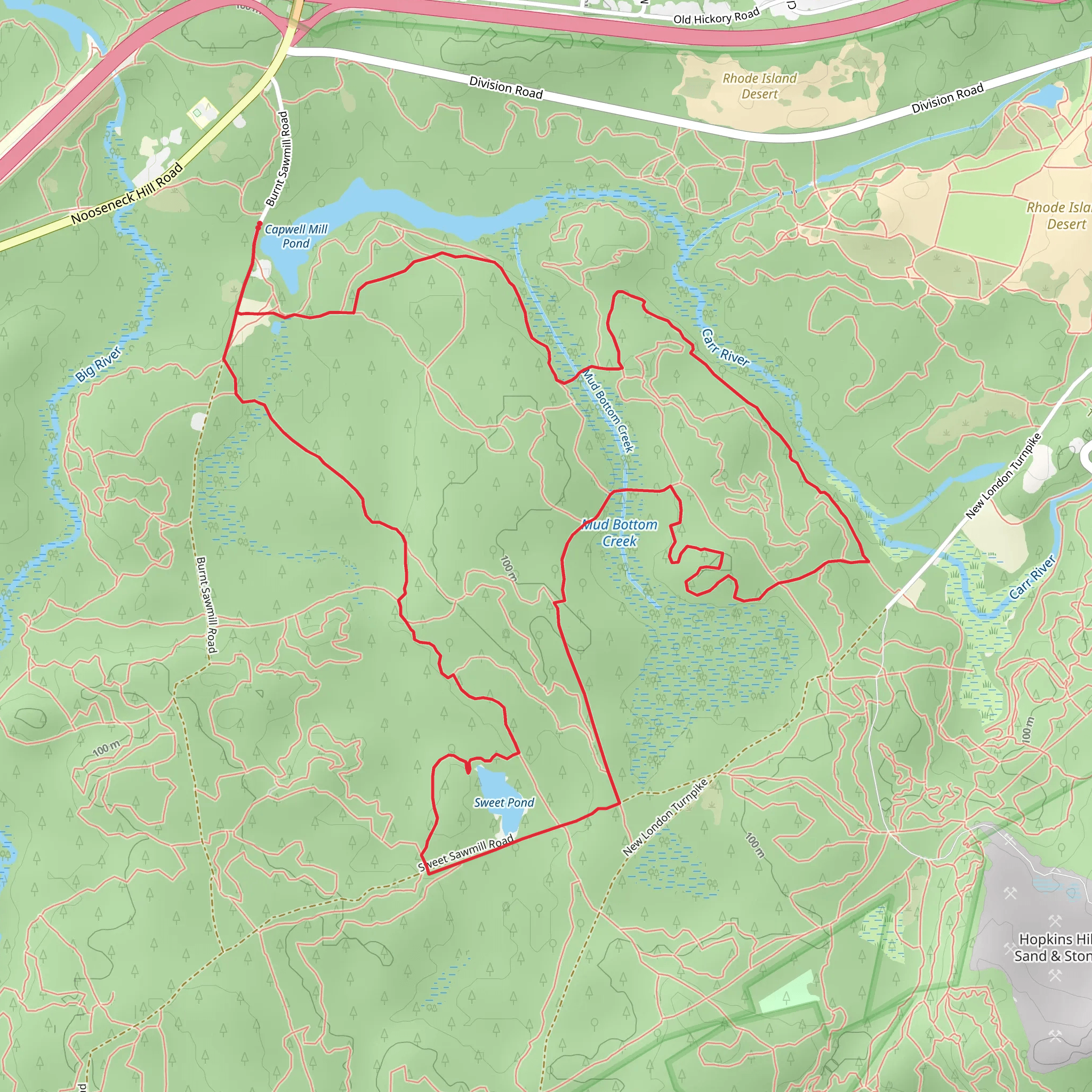 Steeple Chase, Sweet Sawmill Road and Sizzler Loop mobile static map