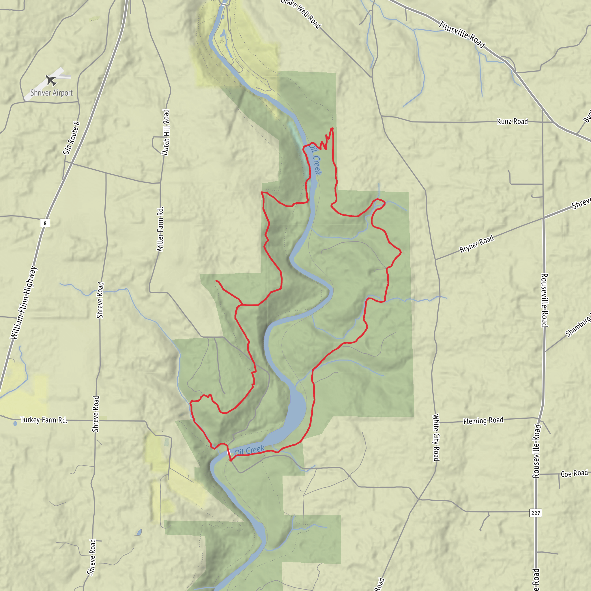 Boughton Falls, Miller Falls, Lower Miller Falls Loop mobile static map
