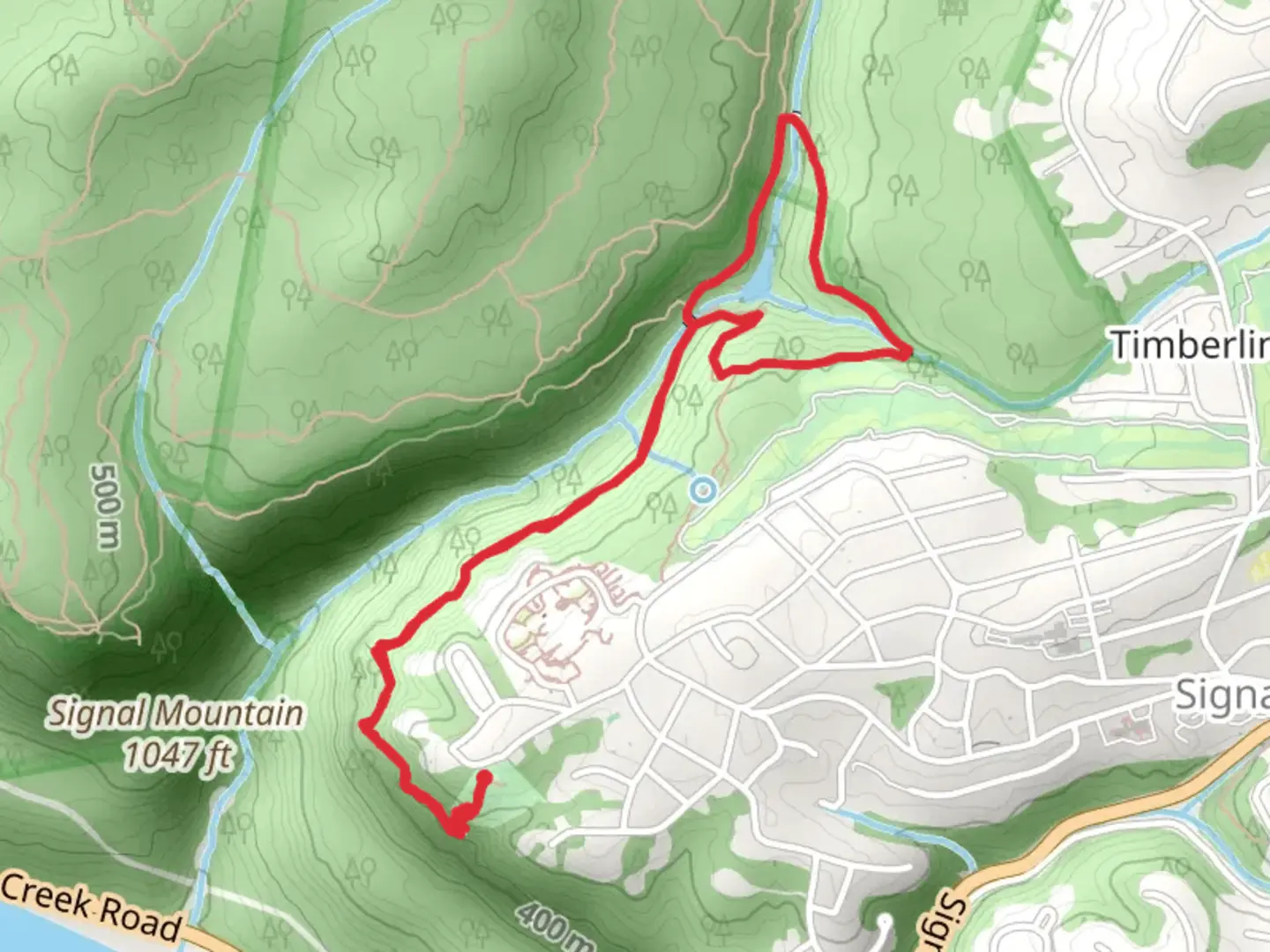 An image depicting the trail Rainbow Lake Loop via Signal Point Trail and its surrounding area.