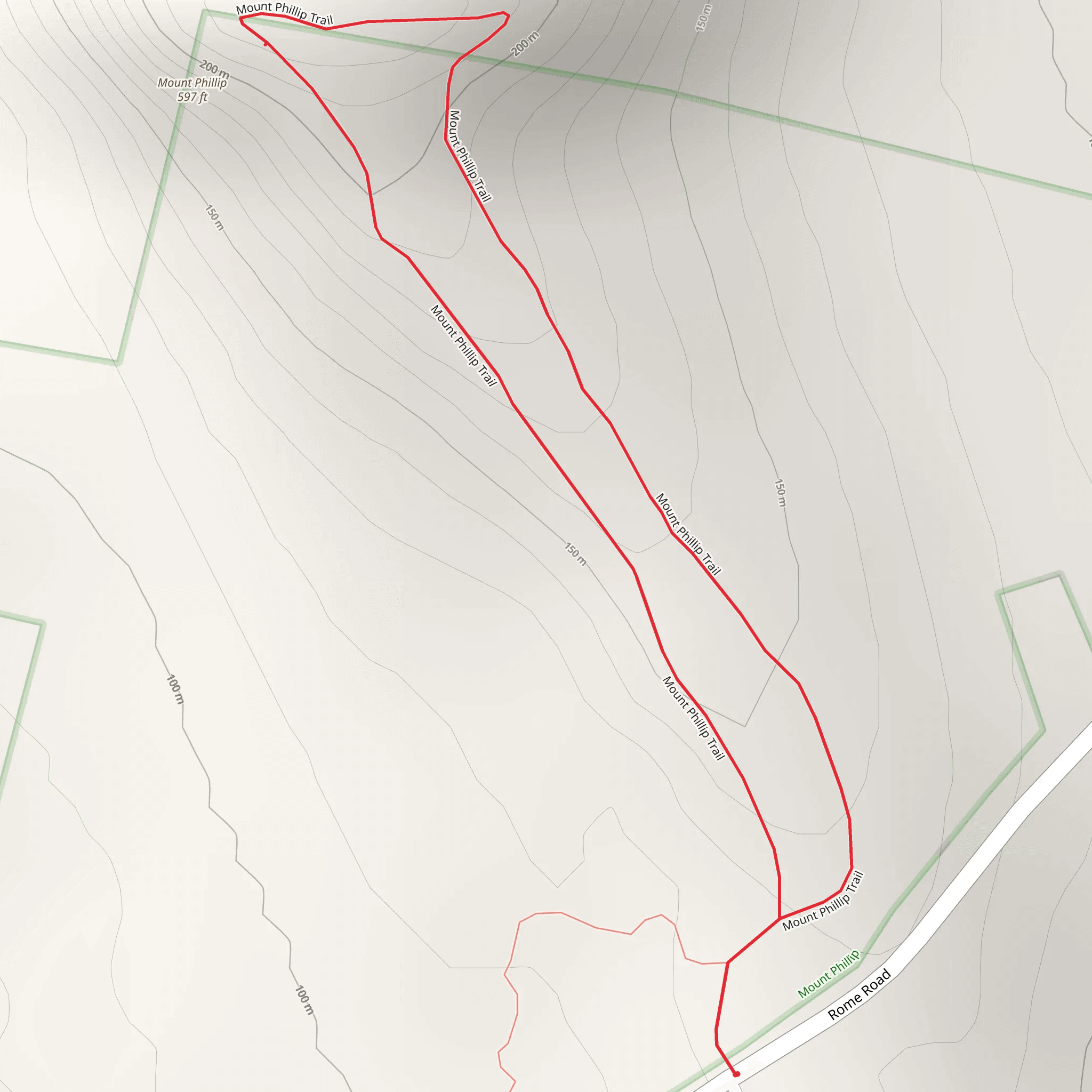 Mount Phillip Trail Loop mobile static map
