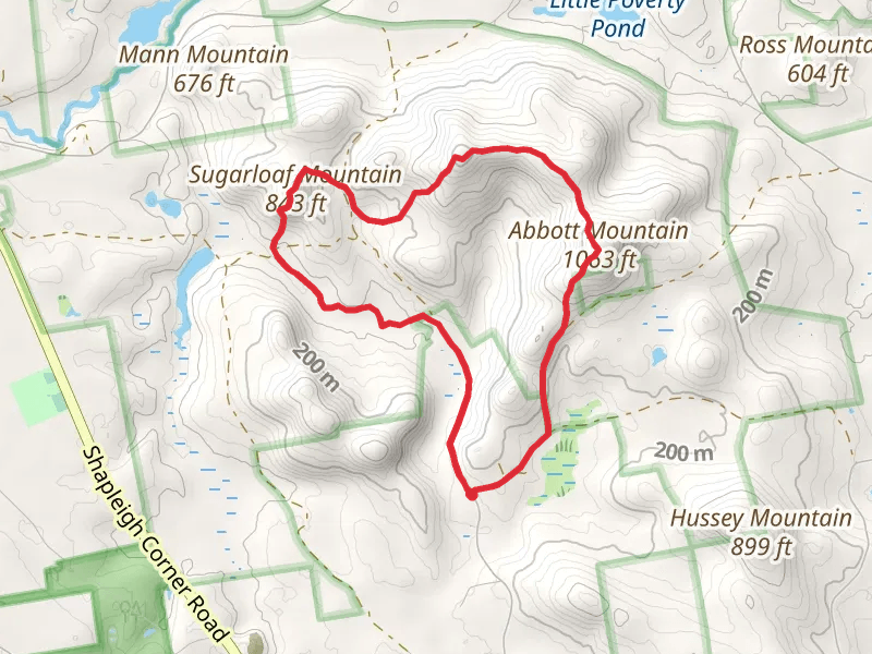 Abbott Mountain, Sugarloaf Mountain and Davis Brook Loop