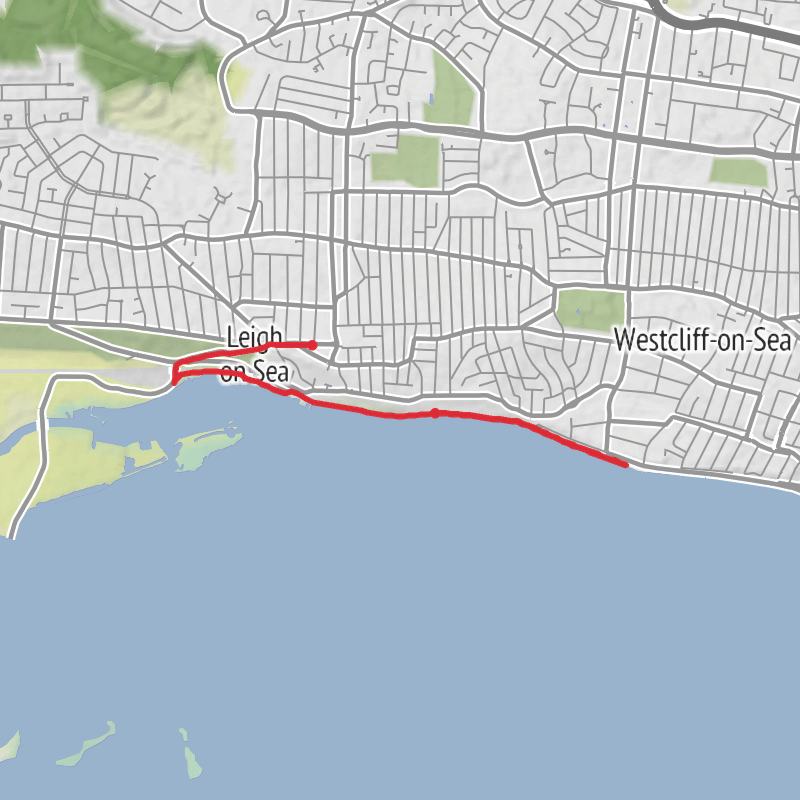 A map preview of the recording Southend-on-Sea Running.