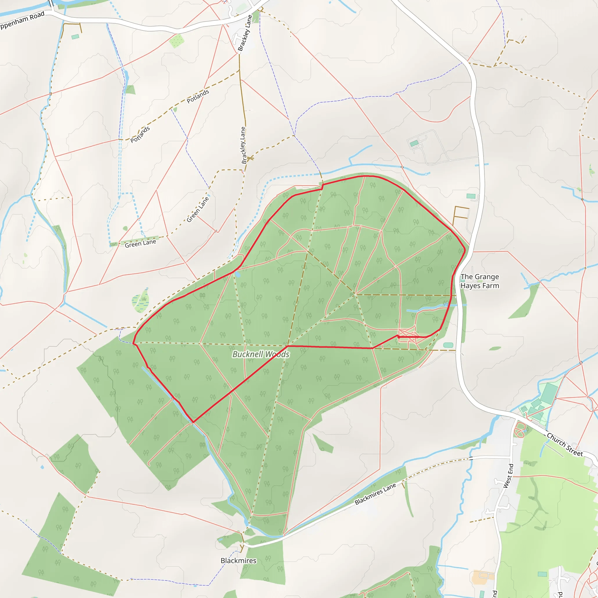 Bucknell Woods mobile static map