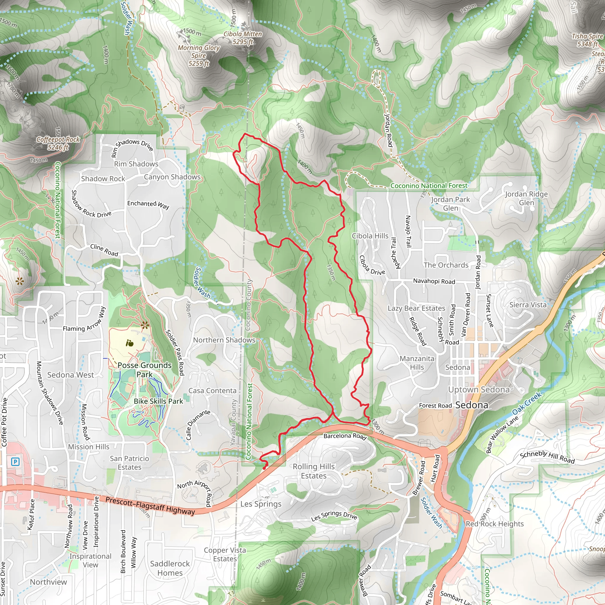 Jordan Trail and Grand Central Loop Trail mobile static map