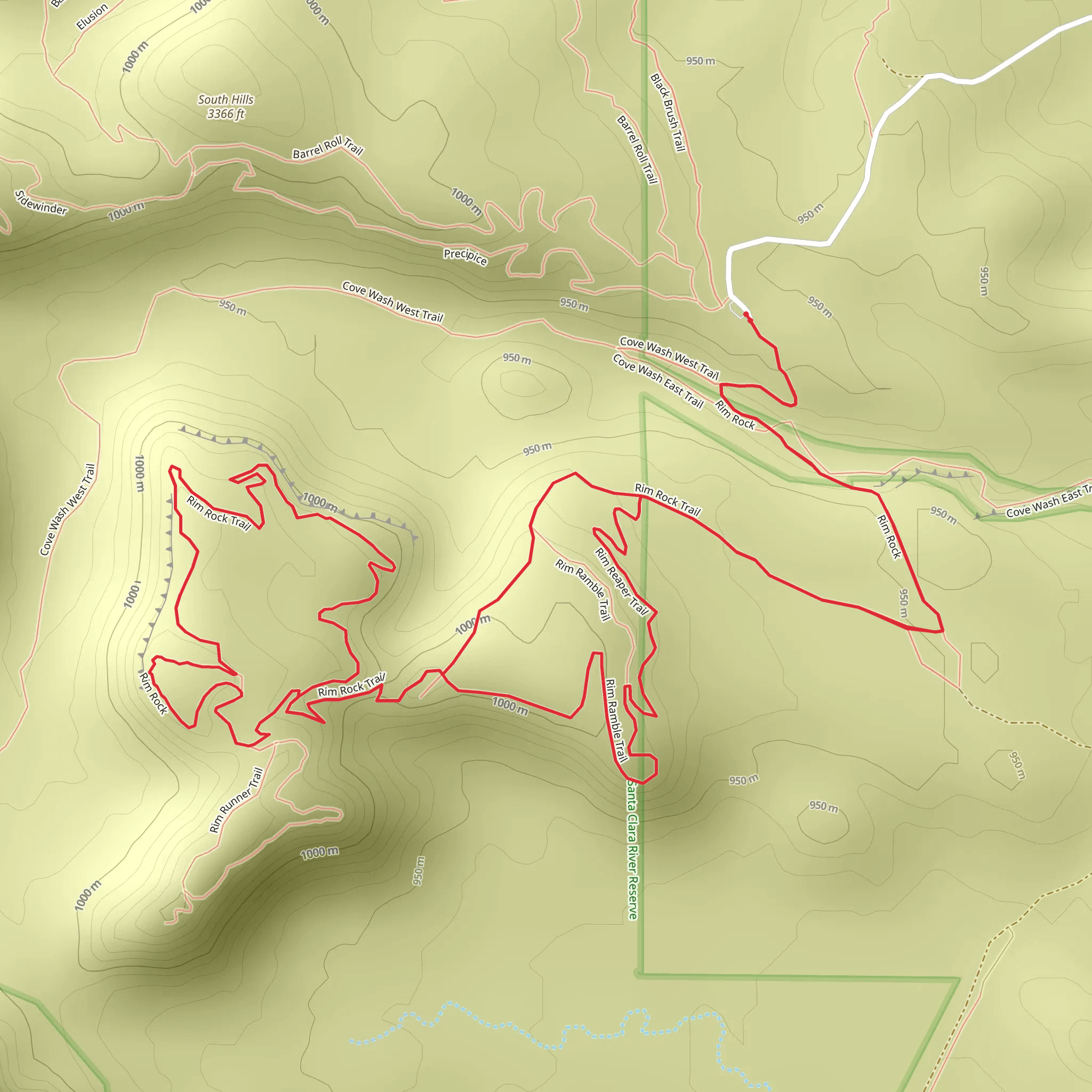 Rim Rock Trail and Rim Ramble Trail mobile static map