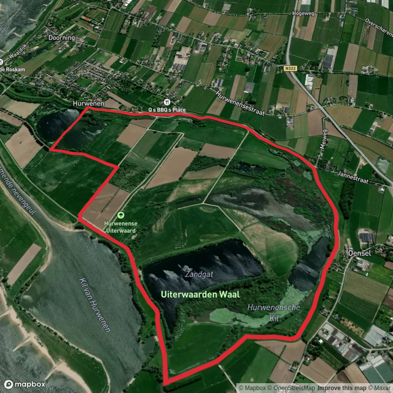 Uiterwaarden Waal and Hurwenensche Kit and Hurwenen Loop