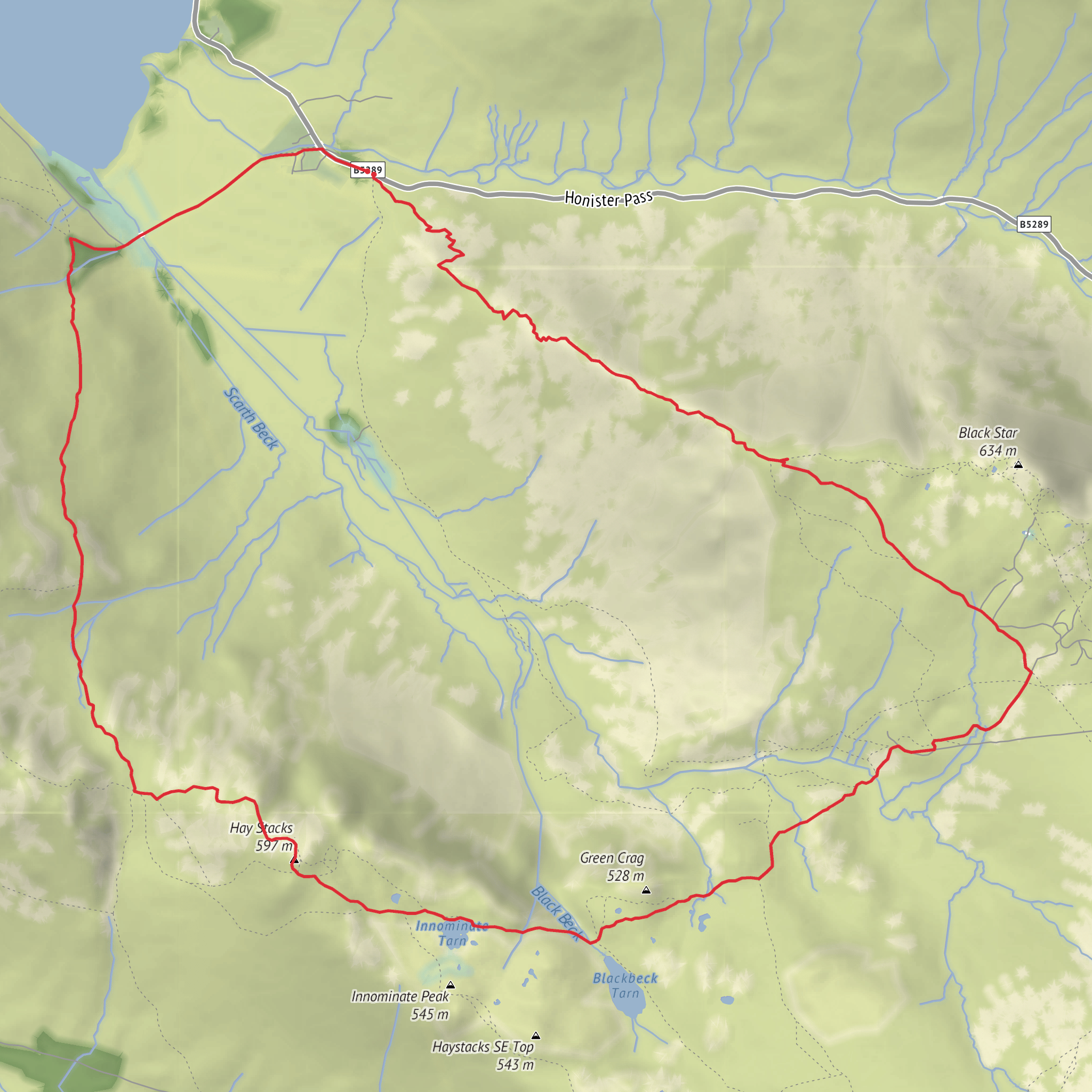 Fleetwith Pike and Haystacks mobile static map