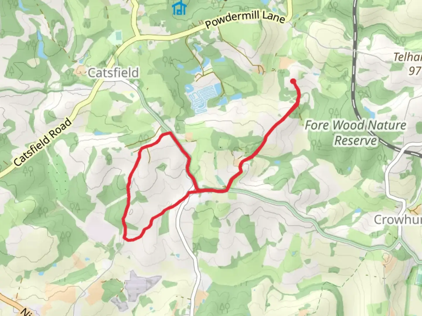 An image depicting the trail Henley Down Loop and its surrounding area.