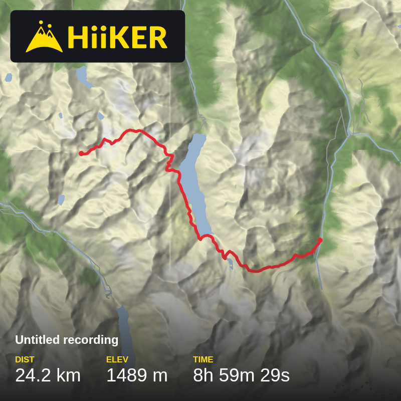 A map preview of the recording Dag 5. Lac du petit Mont Fort to arolla.