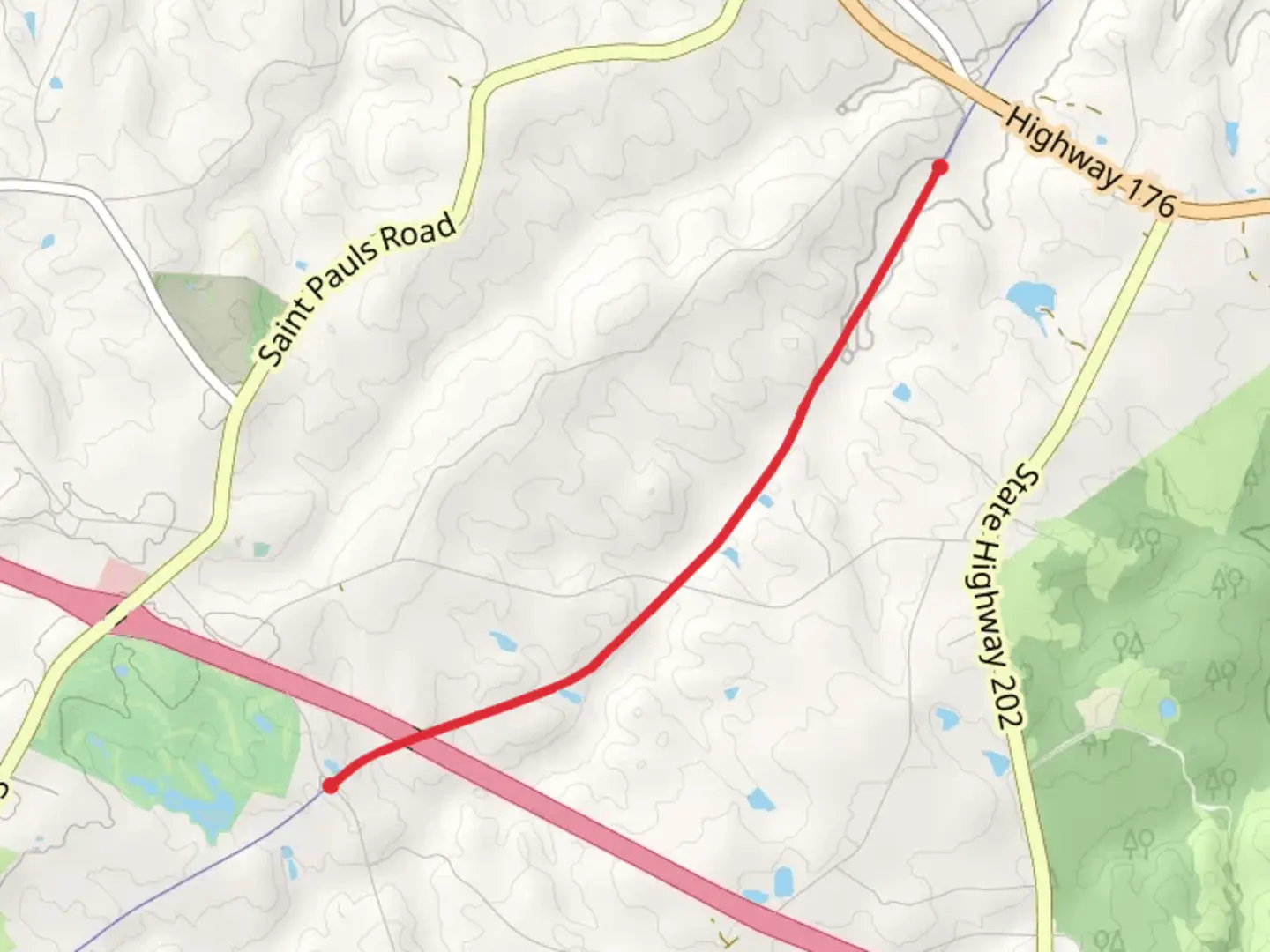 An image depicting the trail NS V Line and Palmetto Trail and its surrounding area.