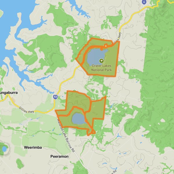 Crater Lakes National Park mobile static map